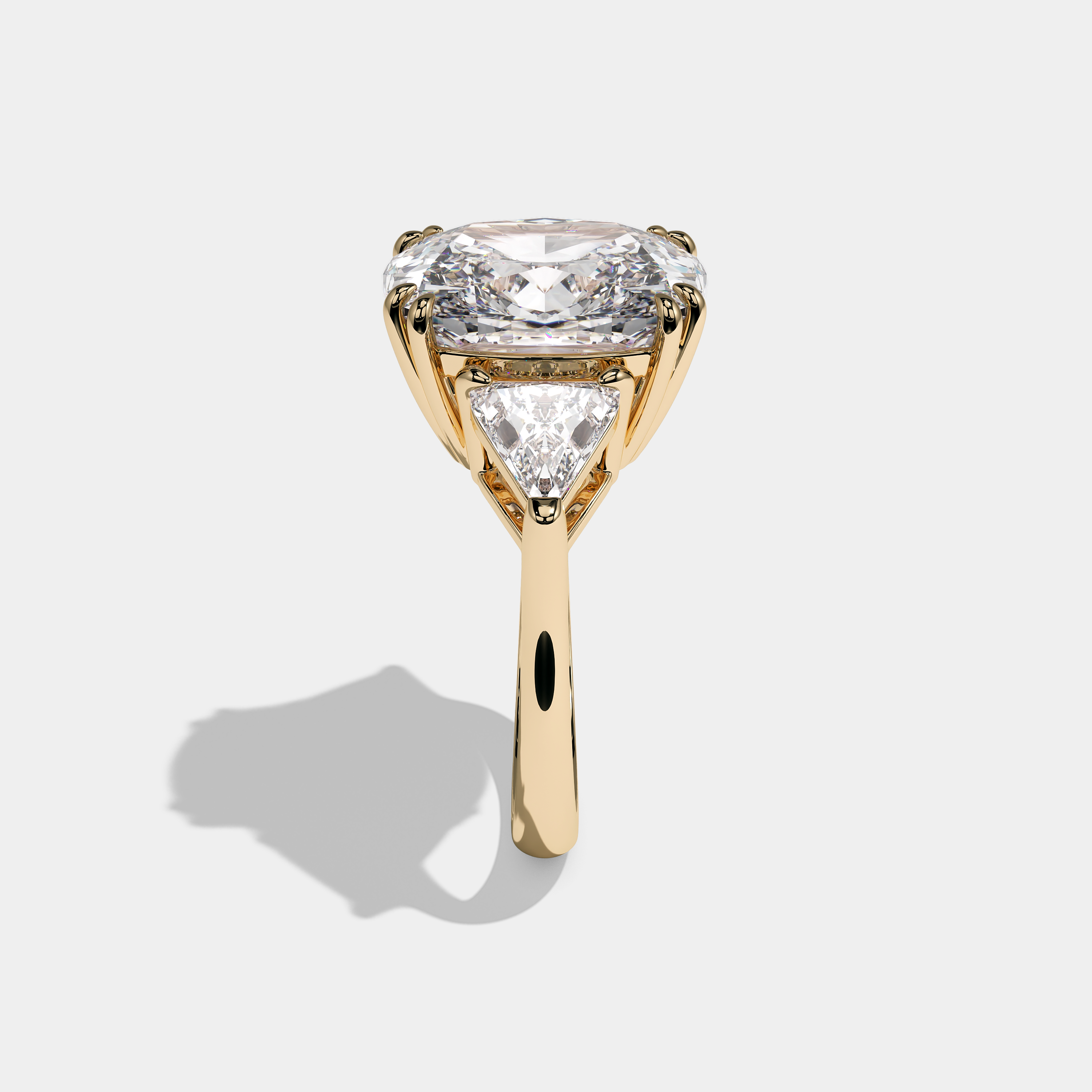 Ravelle Royale Diamond Cushion Engagement Ring 18K Yellow Gold 12.00ct