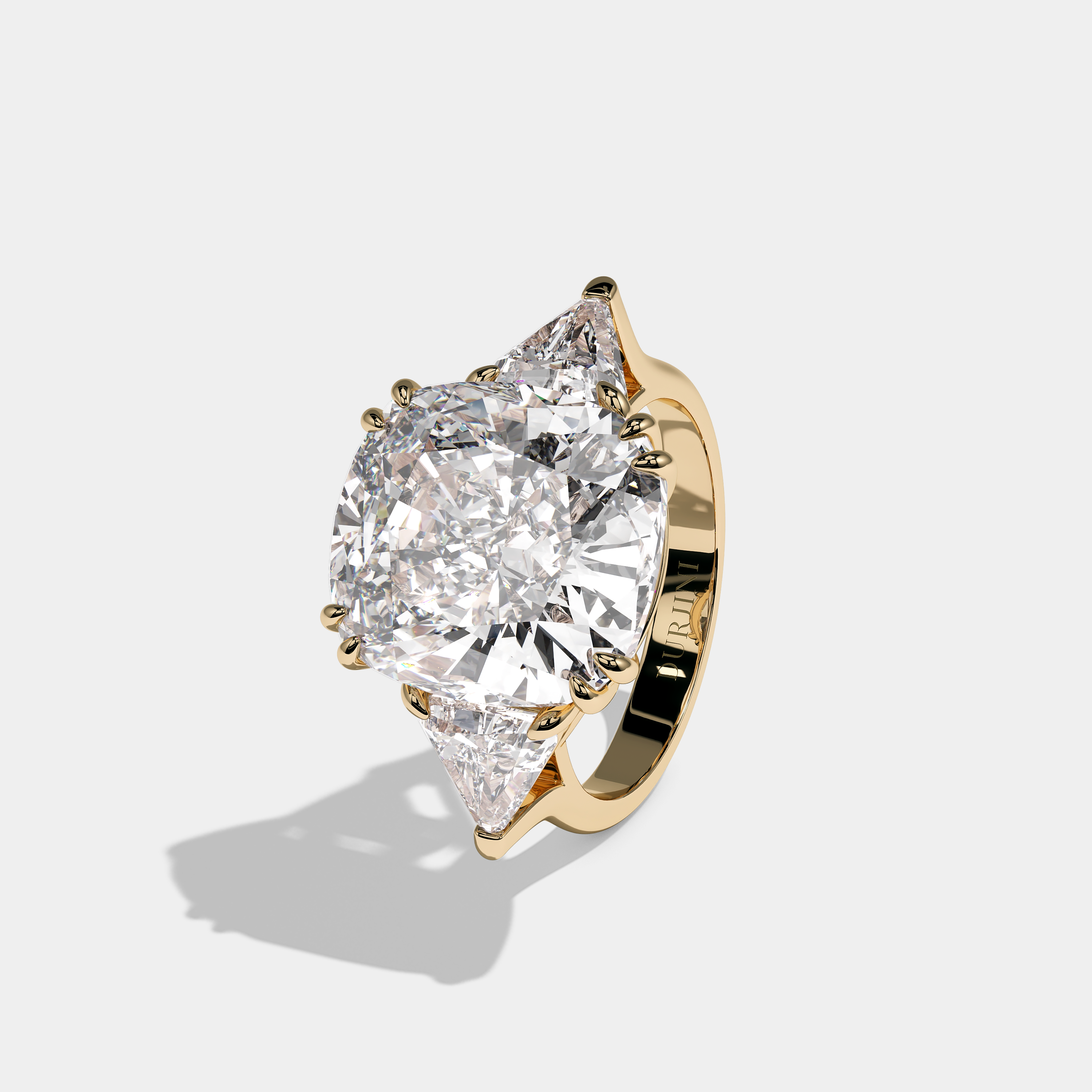 Ravelle Royale Diamond Cushion Engagement Ring 18K Yellow Gold 12.00ct
