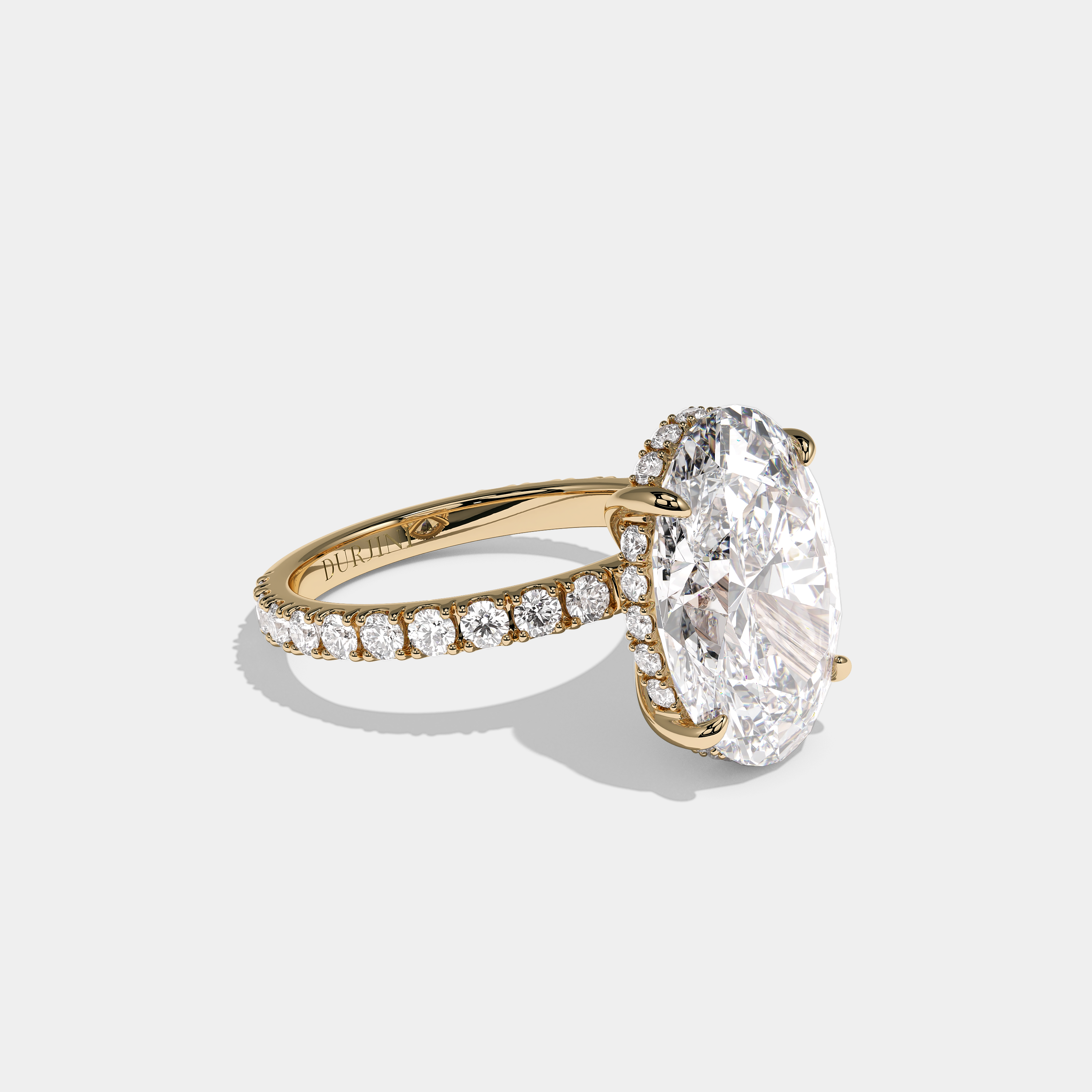 Lucien Royale Diamond Oval Halo Engagement Ring 18K Yellow Gold 10.00ct