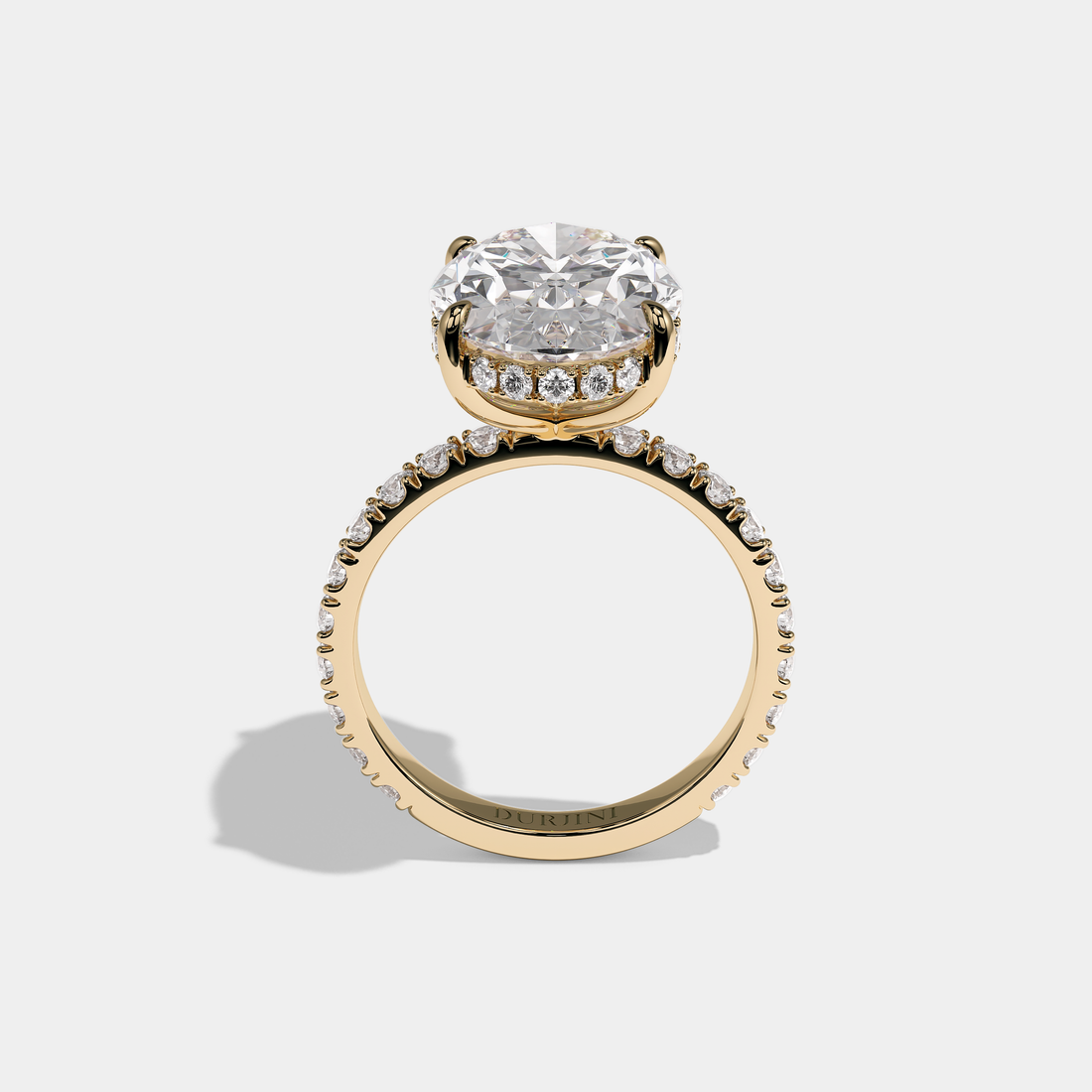 Lucien Royale Diamond Oval Halo Engagement Ring 18K Yellow Gold 10.00ct