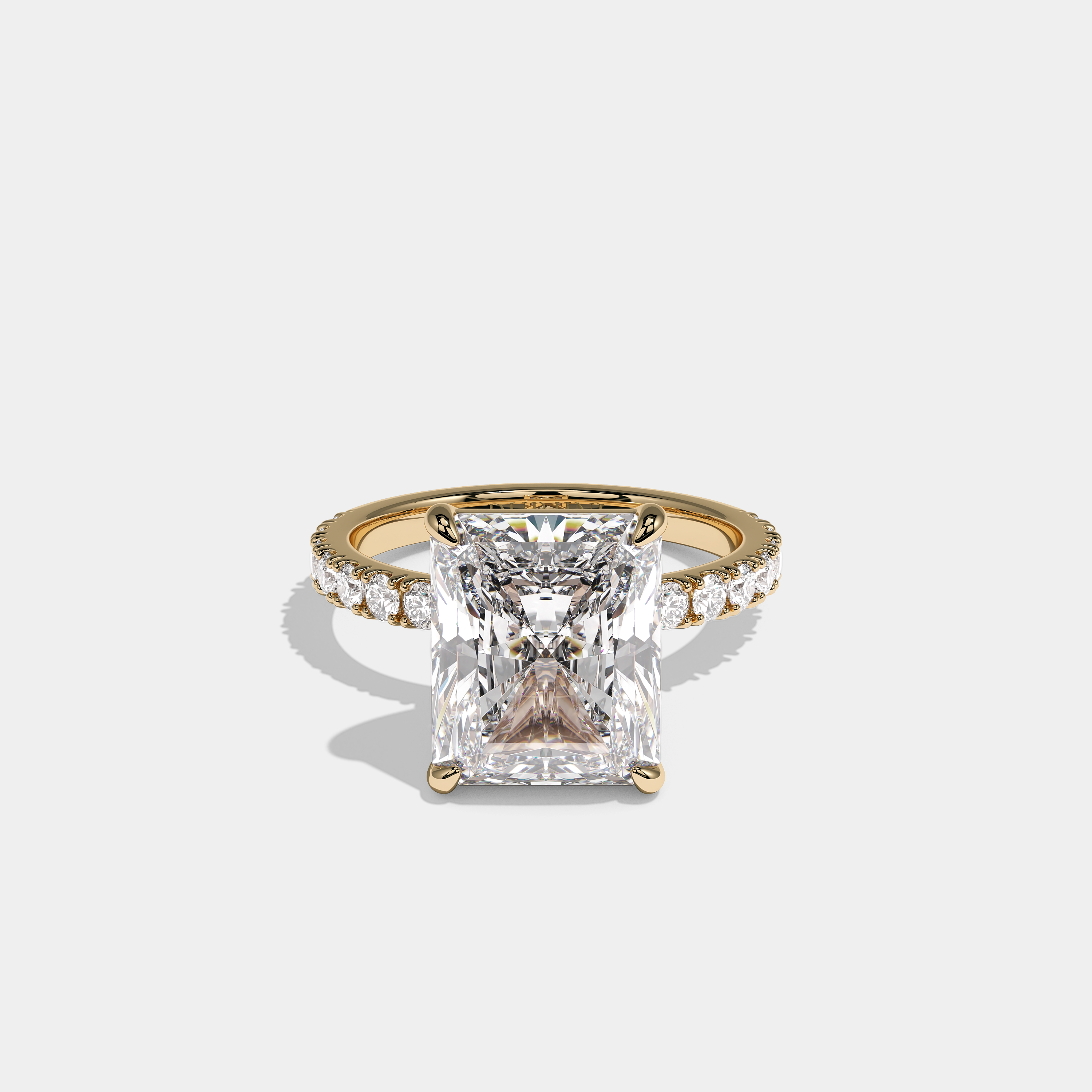 Aerion Royale Diamond Radiant Halo Engagement Ring 18K Yellow Gold 8.00ct