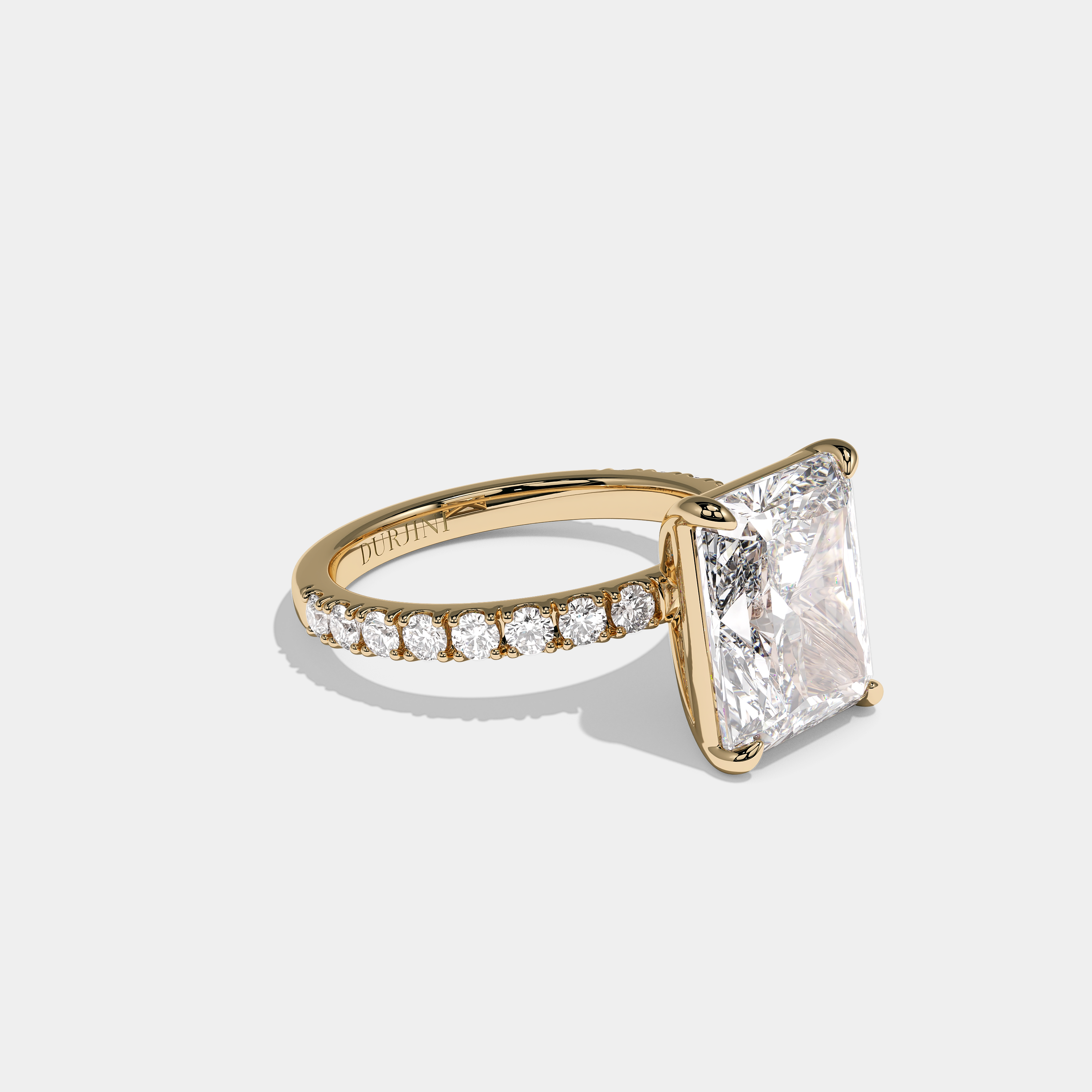 Aerion Royale Diamond Radiant Halo Engagement Ring 18K Yellow Gold 8.00ct