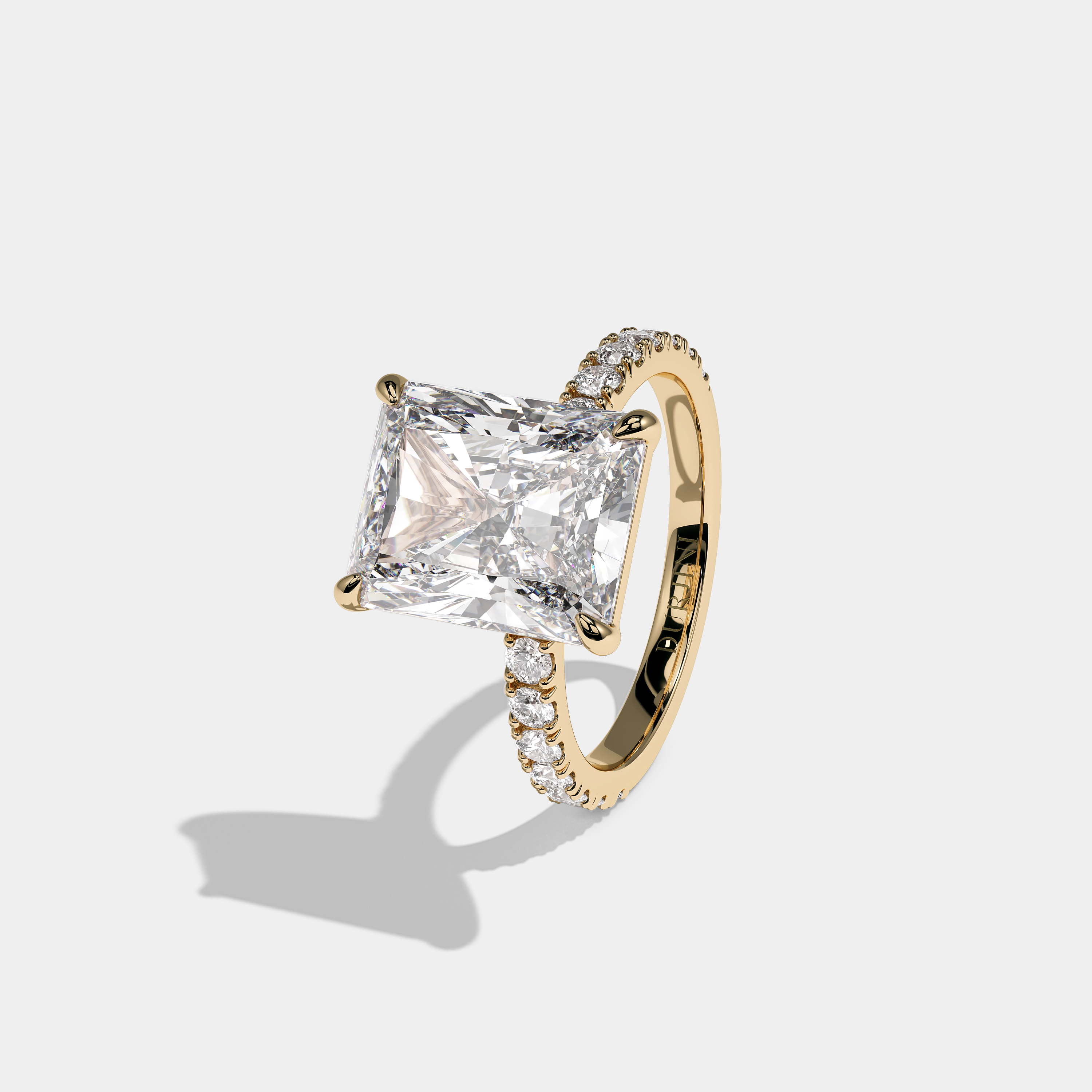 Aerion Royale Diamond Radiant Halo Engagement Ring 18K Yellow Gold 8.00ct