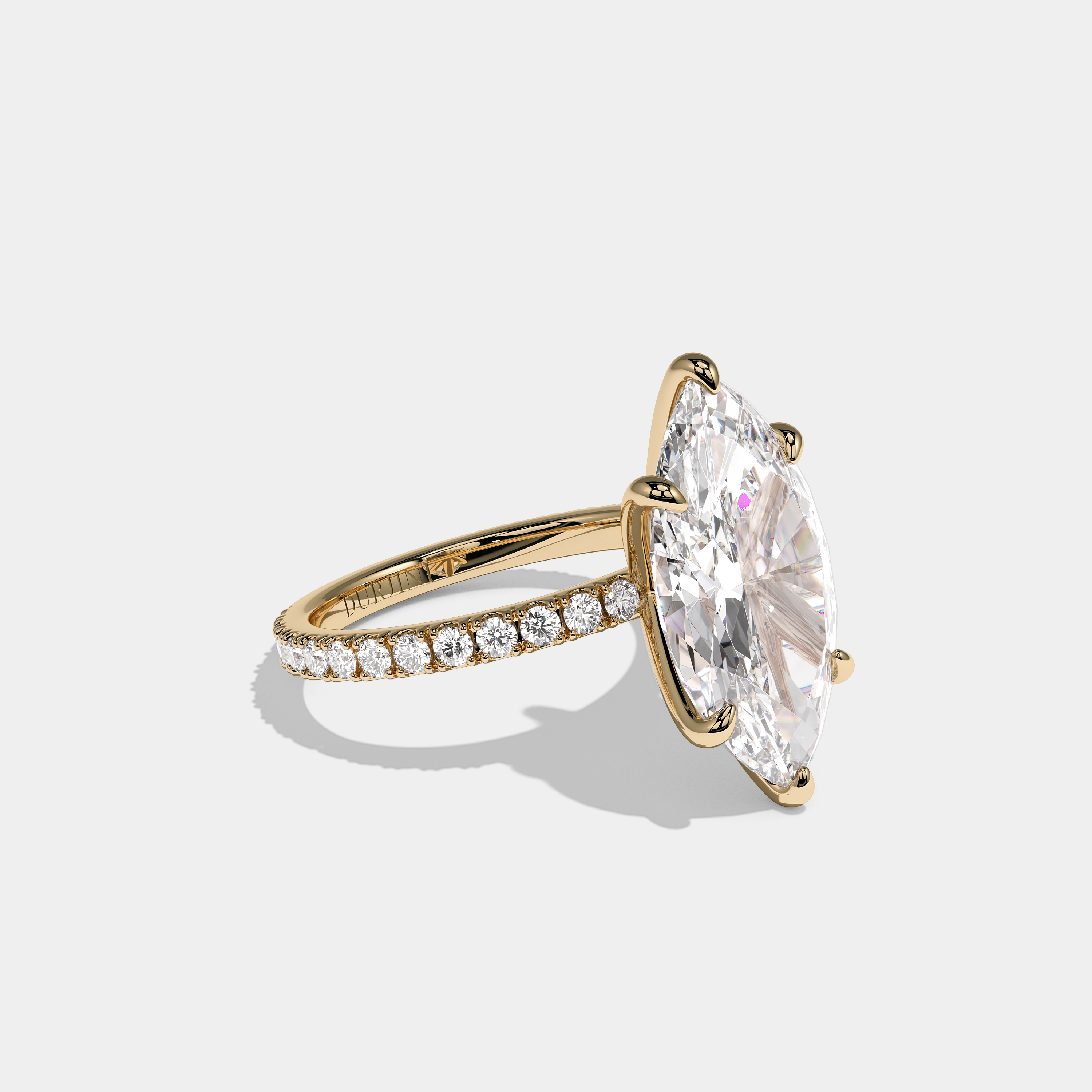 Calvane Royale Diamond Marquise Engagement Ring 18K Yellow Gold 10.00ct