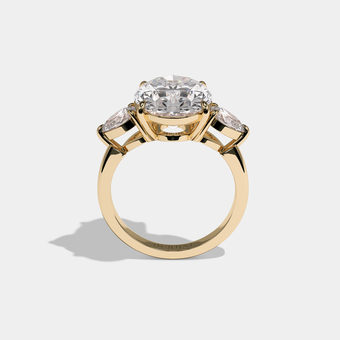Elsin Royale Diamond Oval Engagement Ring 18K Yellow Gold 7.00ct