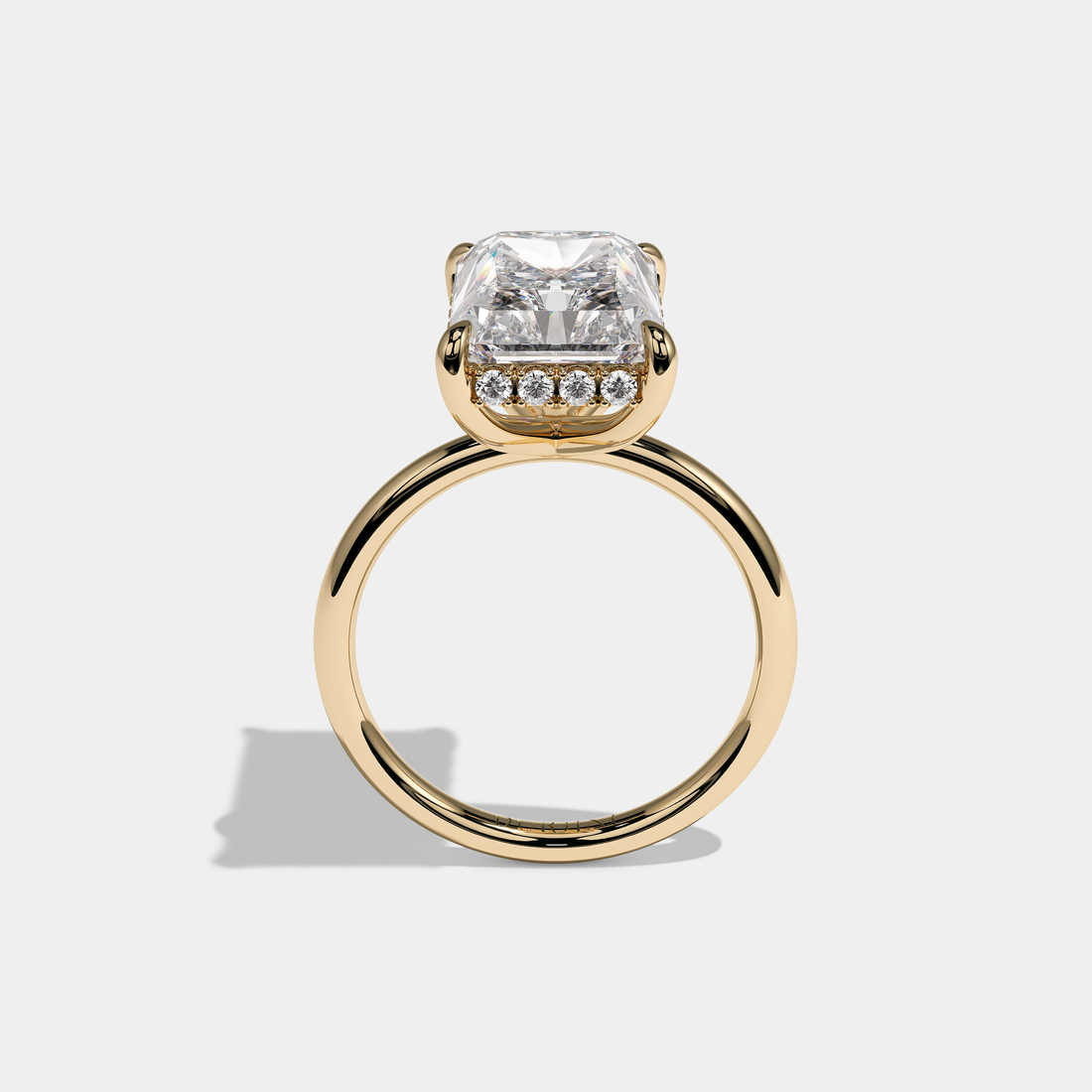 Thalor Royale Diamond Radiant Halo Engagement Ring 18K Yellow Gold 8.00ct