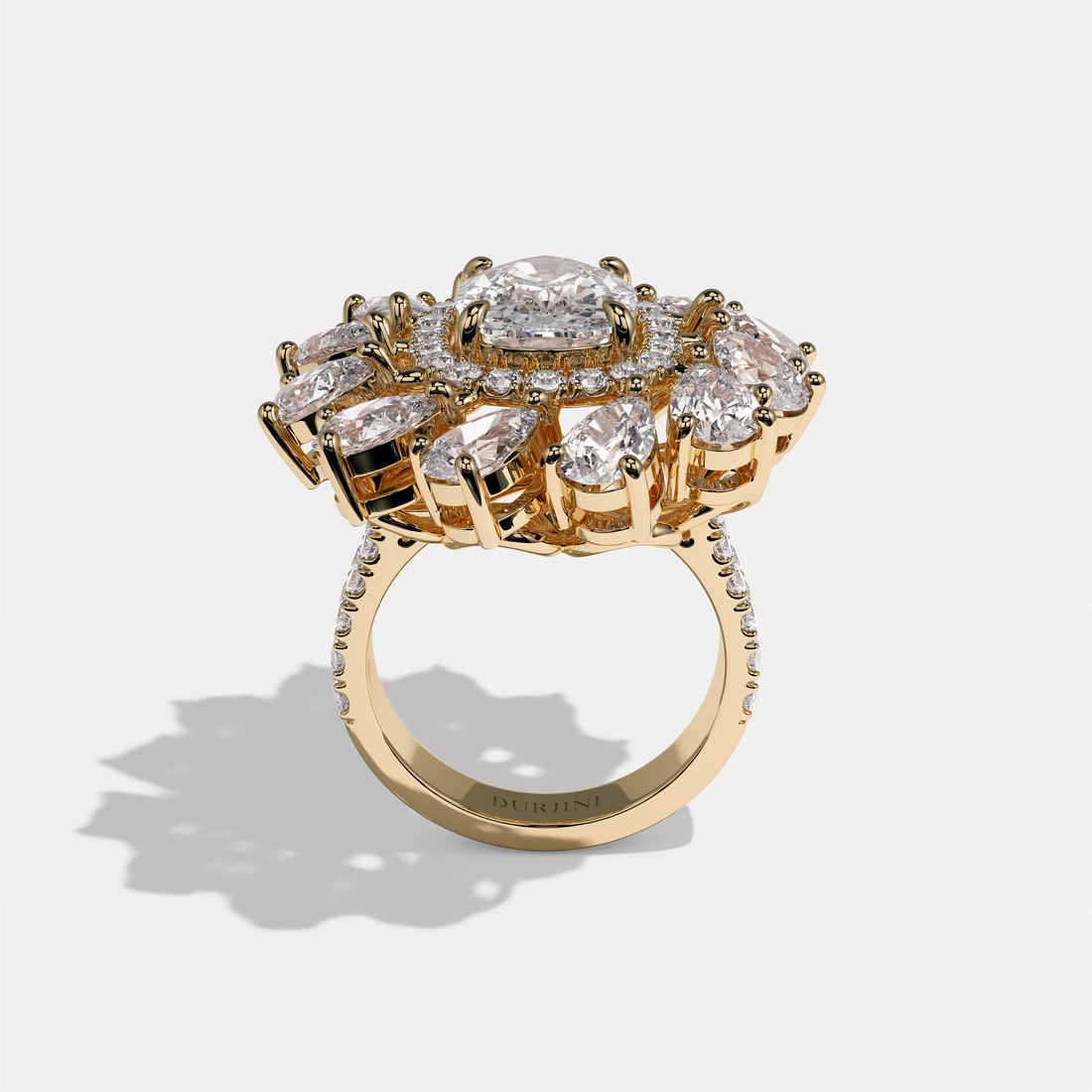 Beatrice Regent Diamond Cushion Halo Engagement Ring 18K Yellow Gold 40.50ct