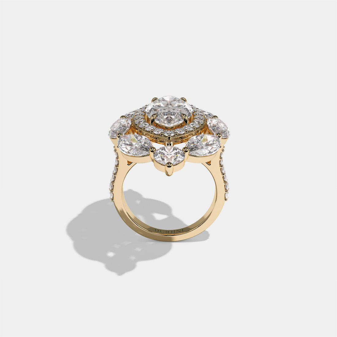 Louisa Sovereign Diamond Marquise Engagement Ring 18K Yellow Gold 25.00ct