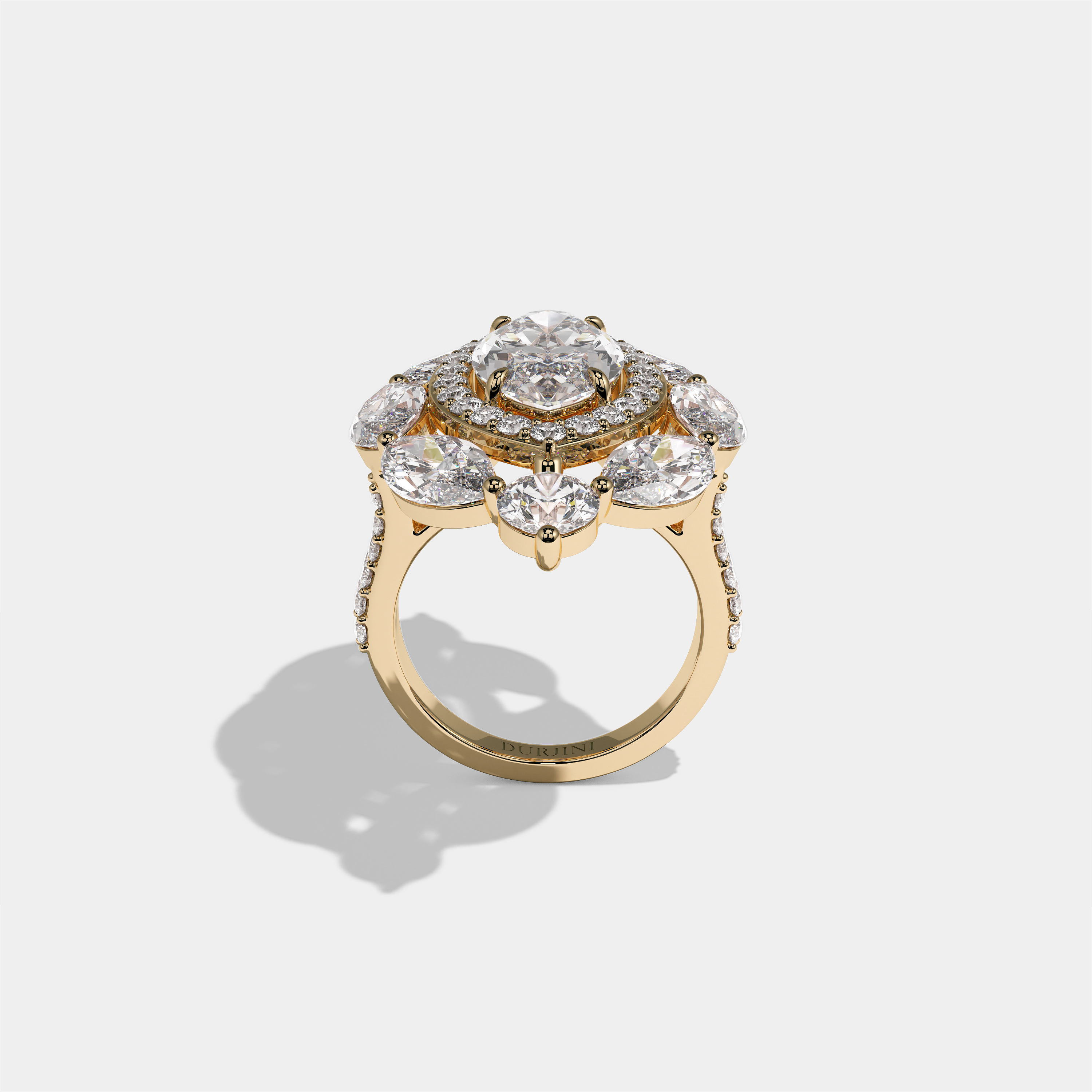 Louisa Sovereign Diamond Marquise Engagement Ring 18K Yellow Gold 25.00ct