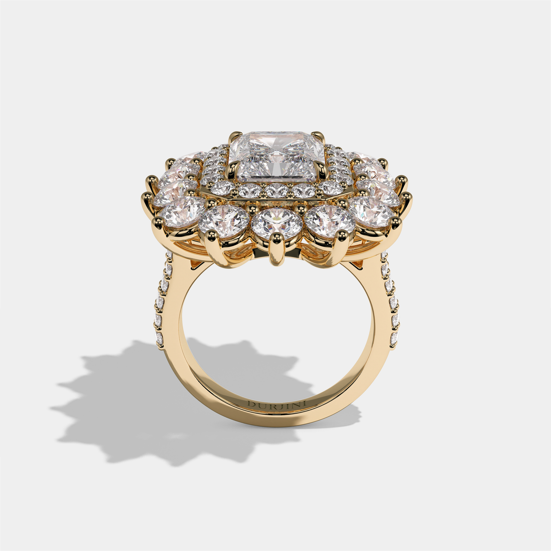 Matilda Empress Diamond Radiant Engagement Ring 18K Yellow Gold 30.00ct