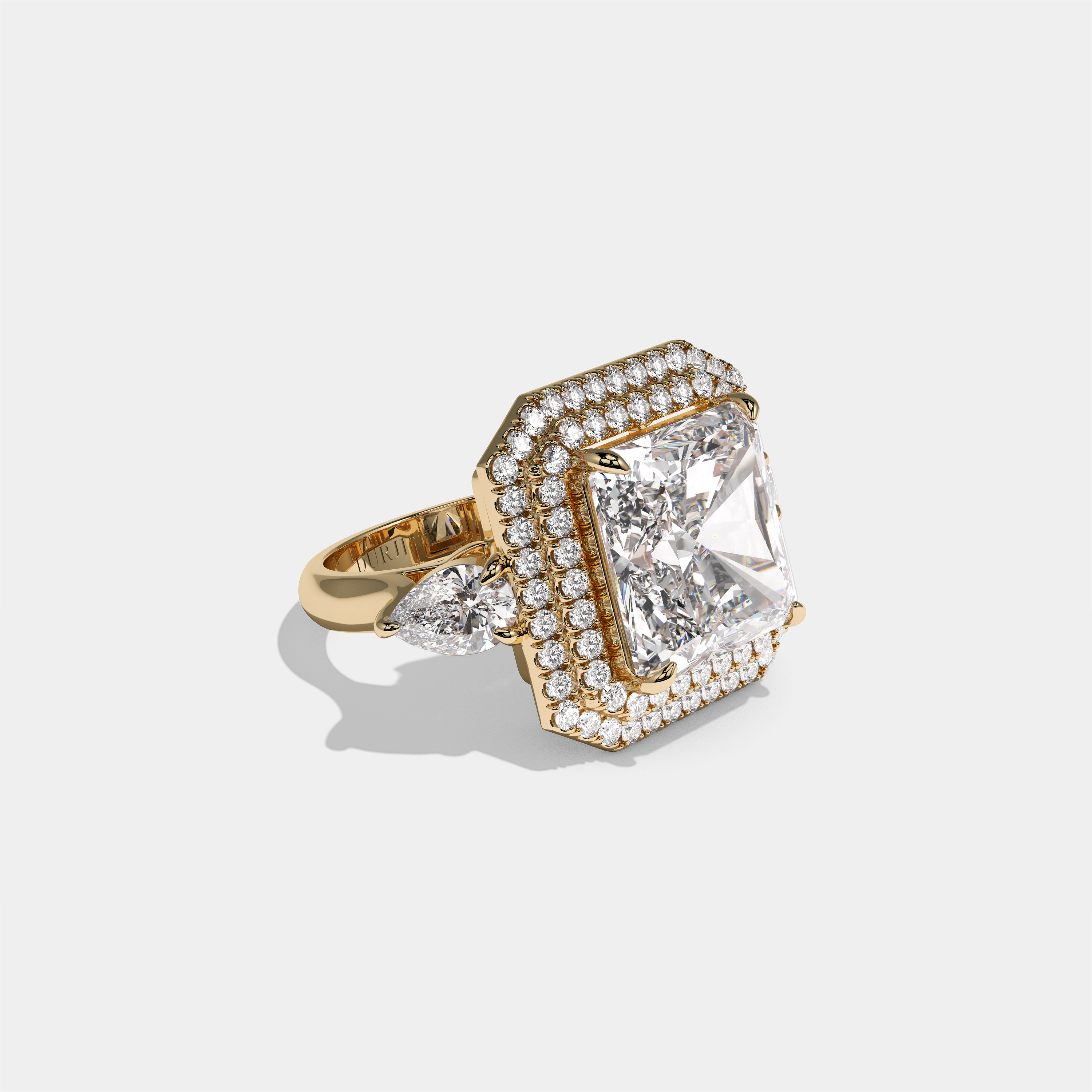 Helena Duchess Rosalind Diamond Radiant Engagement Ring 18K Yellow Gold 12.00ct
