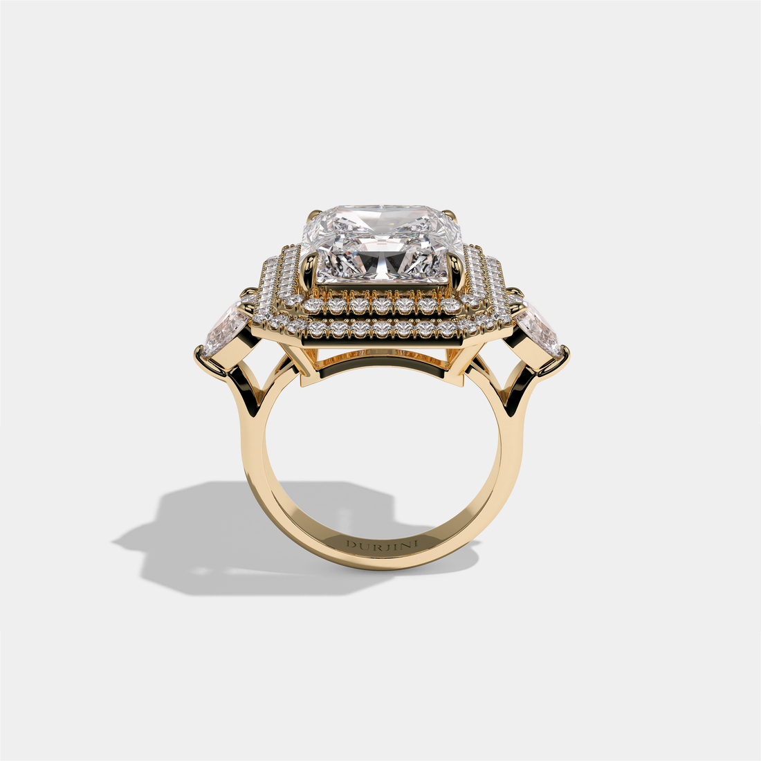 Helena Duchess Rosalind Diamond Radiant Engagement Ring 18K Yellow Gold 12.00ct