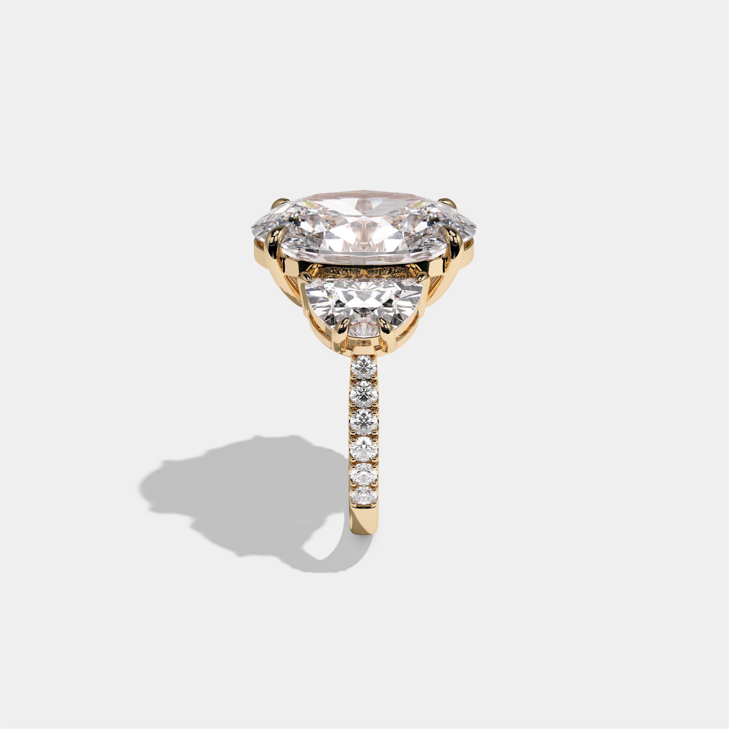 Philippa Countess Agnes Diamond Oval Halo Engagement Ring 18K Yellow Gold 12.00ct