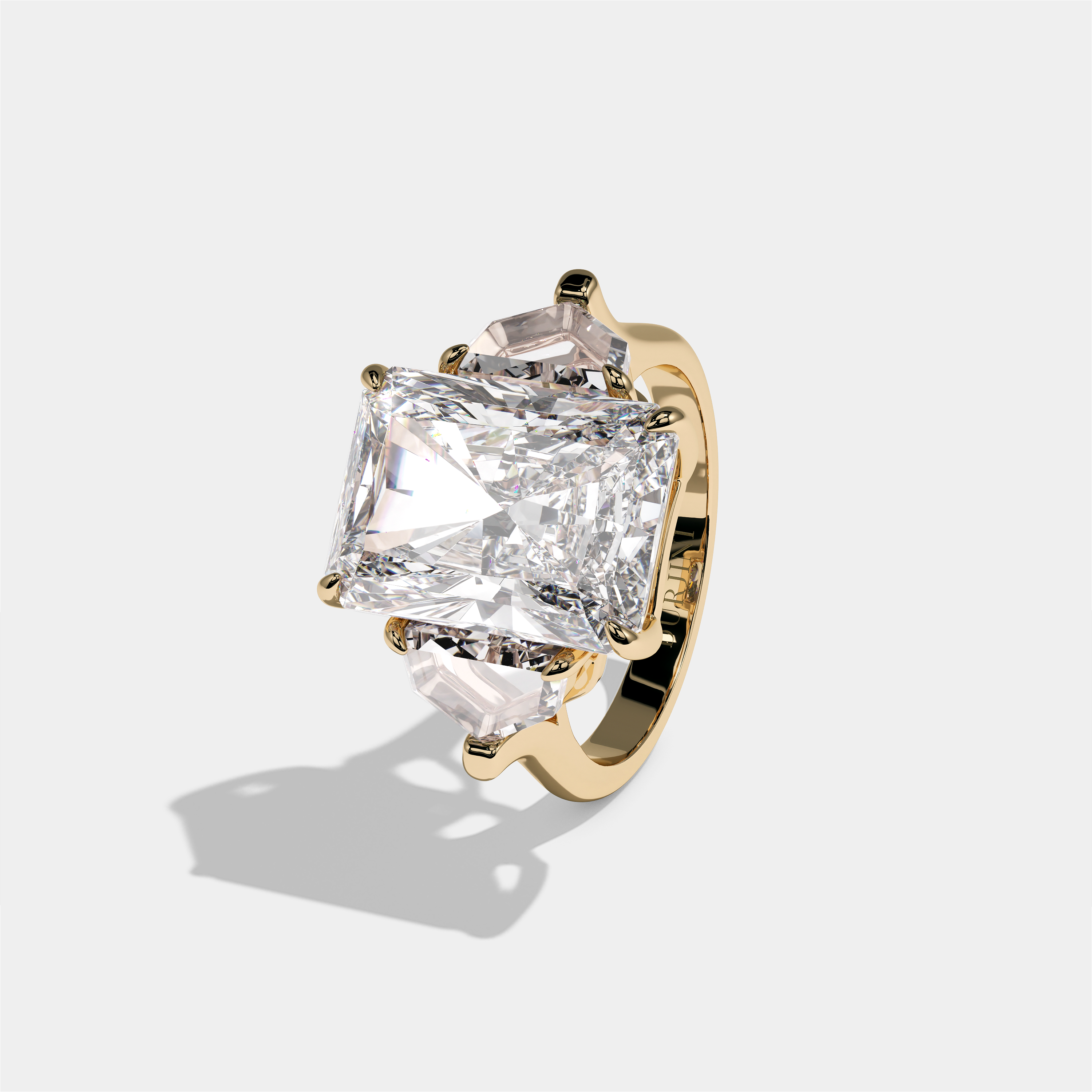 Philippa Lady Rose Diamond Radiant Engagement Ring 18K Yellow Gold 10.00ct