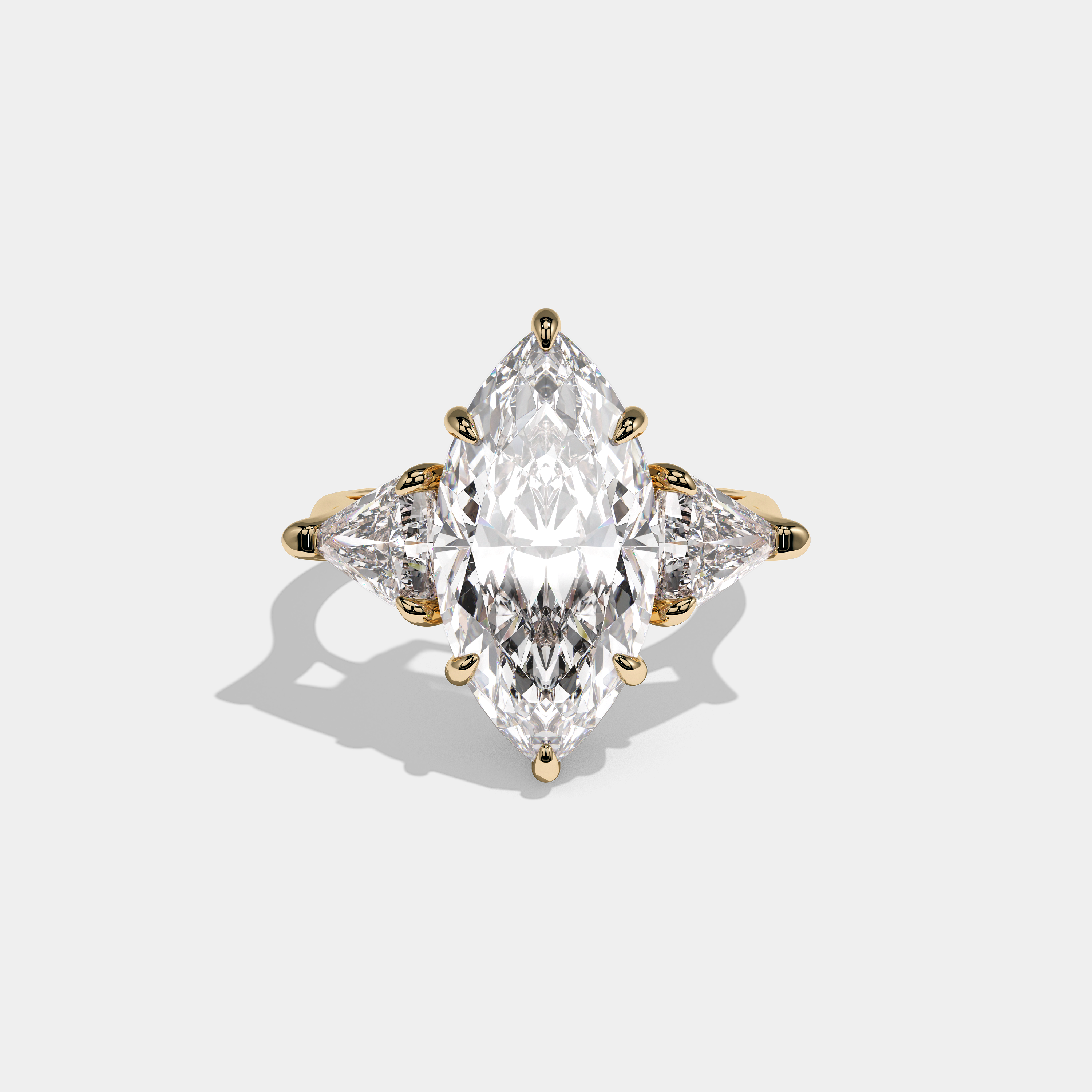 Arabella Marchioness Diamond Marquise Engagement Ring 18K Yellow Gold 15.00ct