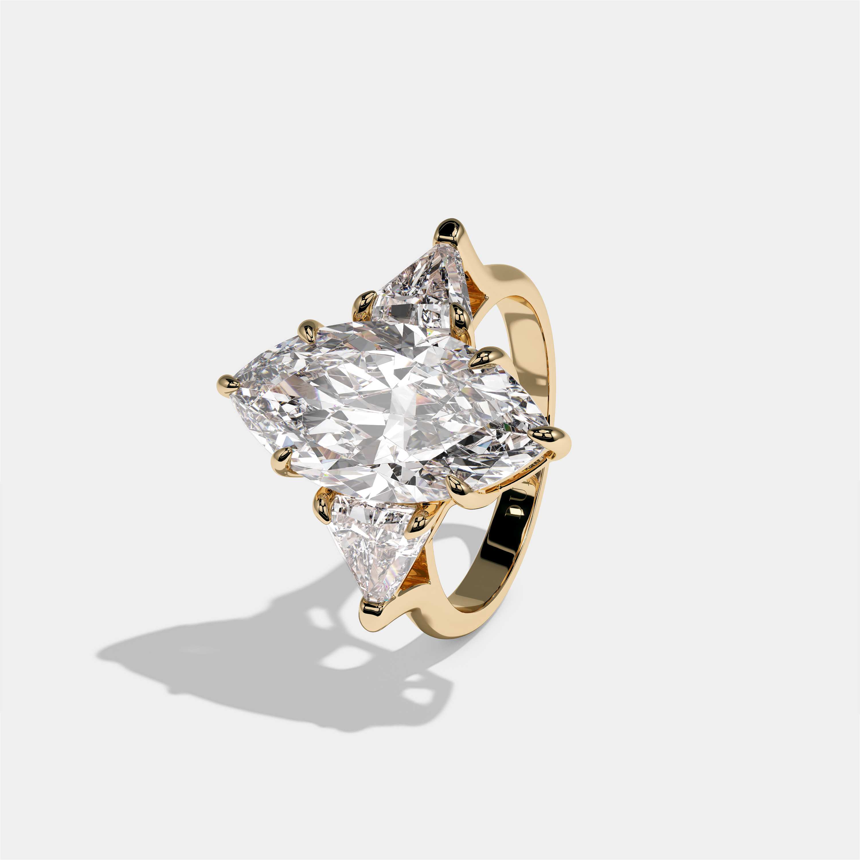 Arabella Marchioness Diamond Marquise Engagement Ring 18K Yellow Gold 15.00ct