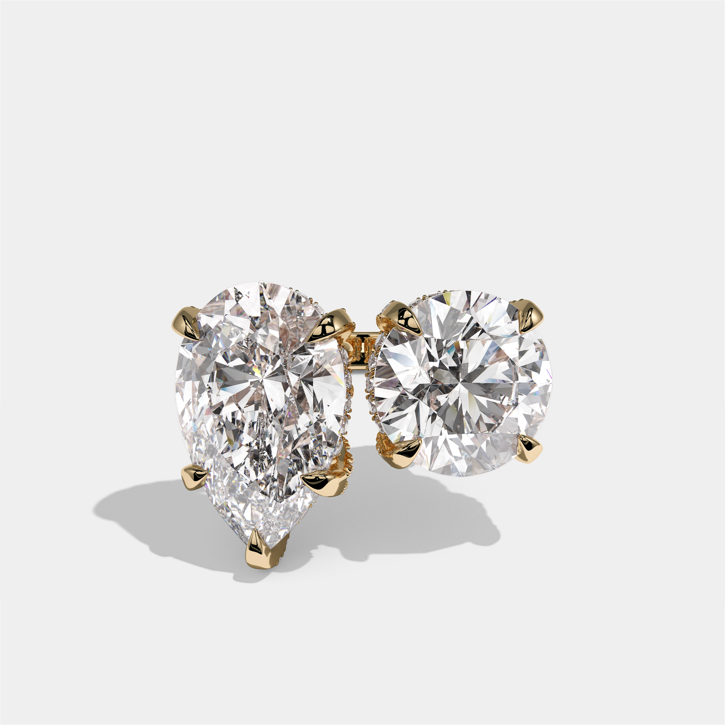 Batya Lady of Grace Diamond Pear Toi Moi Halo Engagement Ring 18K Yellow Gold 20.00ct