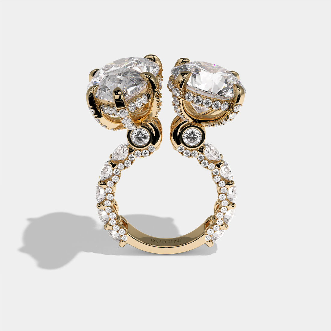 Batya Lady of Grace Diamond Pear Toi Moi Halo Engagement Ring 18K Yellow Gold 20.00ct