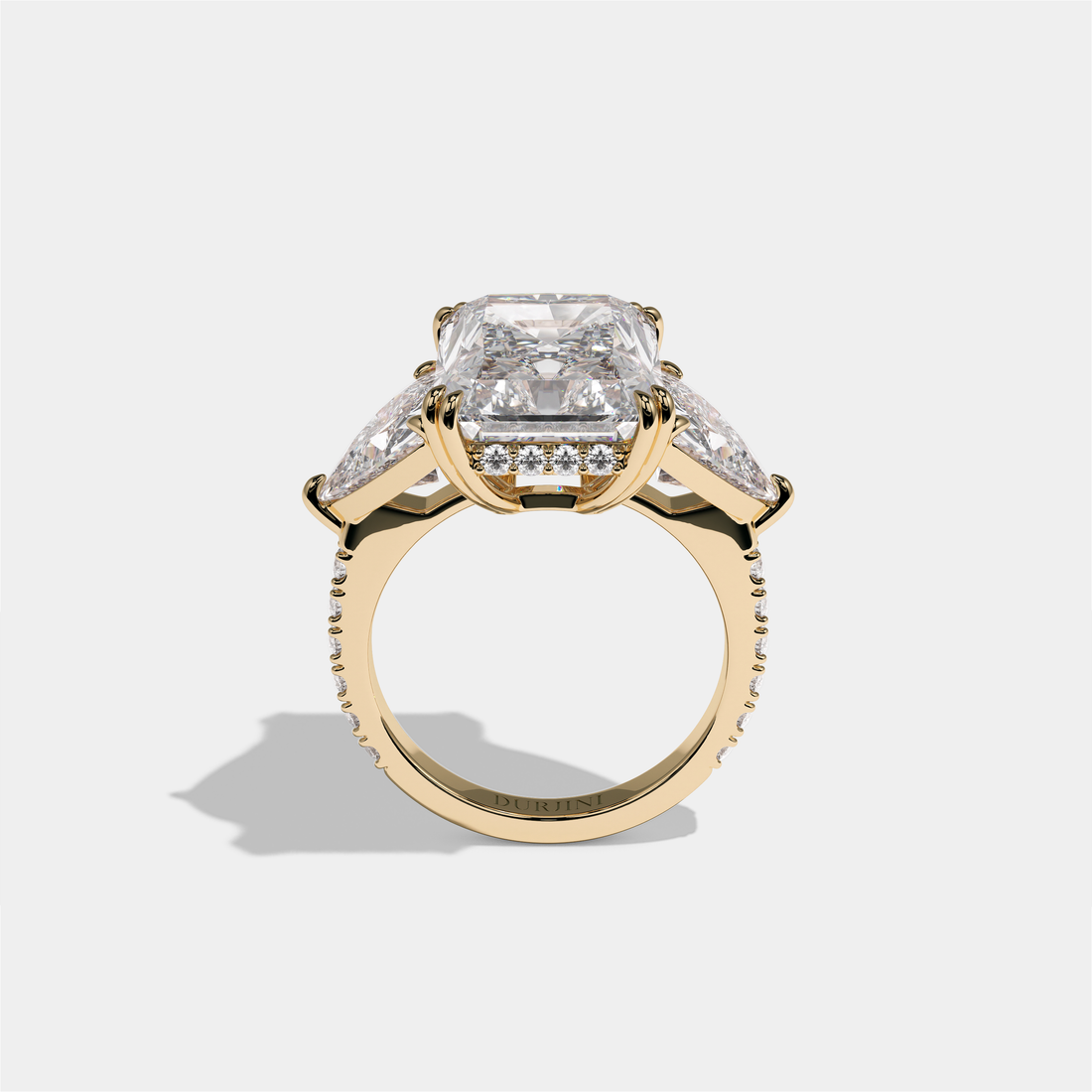 Tzipporah Lady Highbourne Diamond Radiant Halo Engagement Ring 18K Yellow Gold 13.00ct