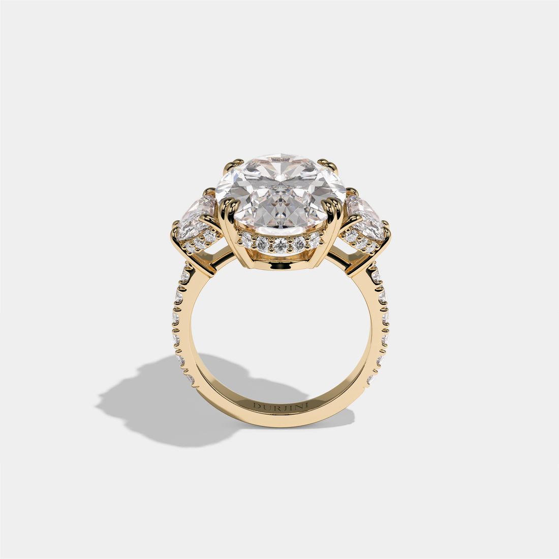 Leah Lady Everly Diamond Oval Halo Engagement Ring 18K Yellow Gold 12.00ct
