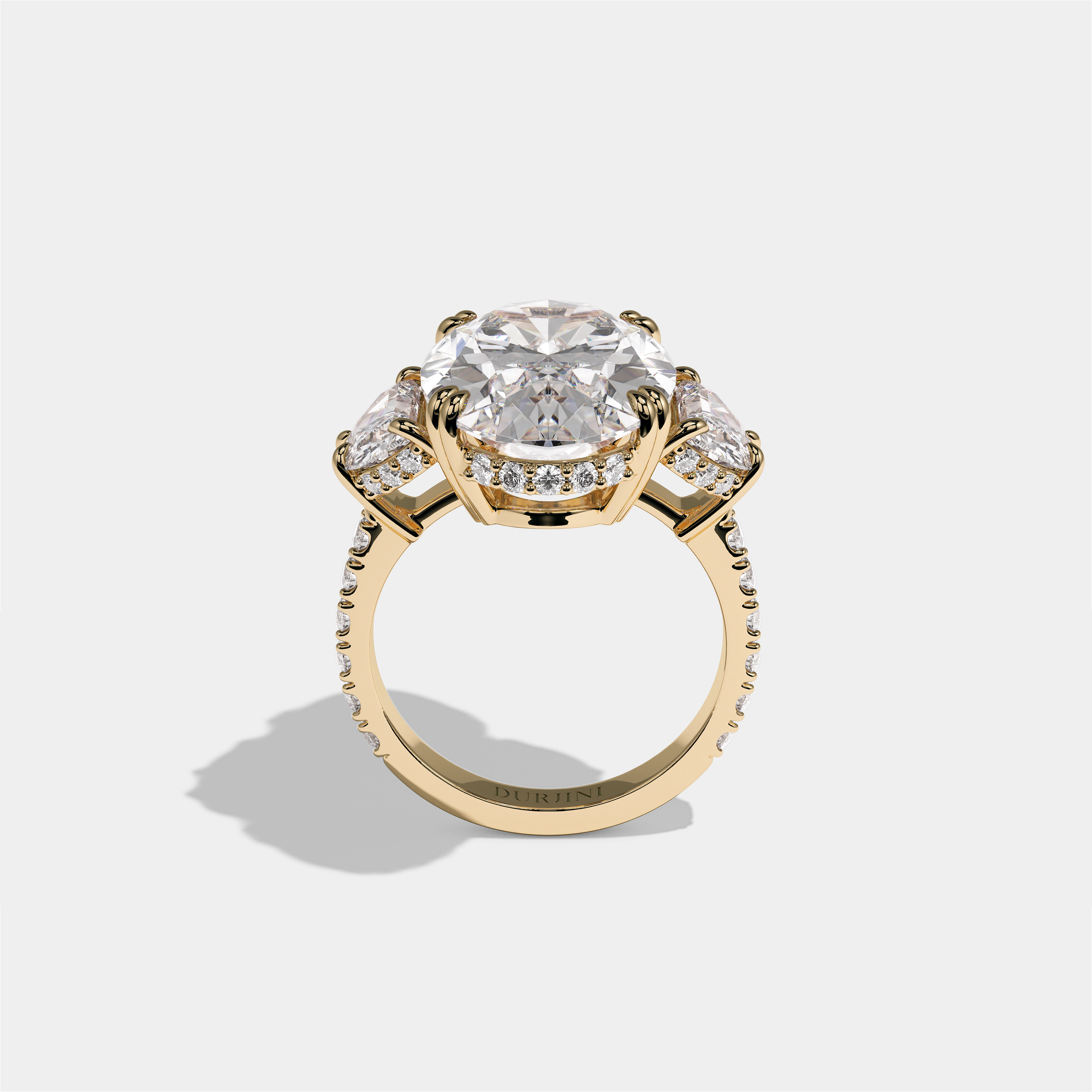 Leah Lady Everly Diamond Oval Halo Engagement Ring 18K Yellow Gold 12.00ct