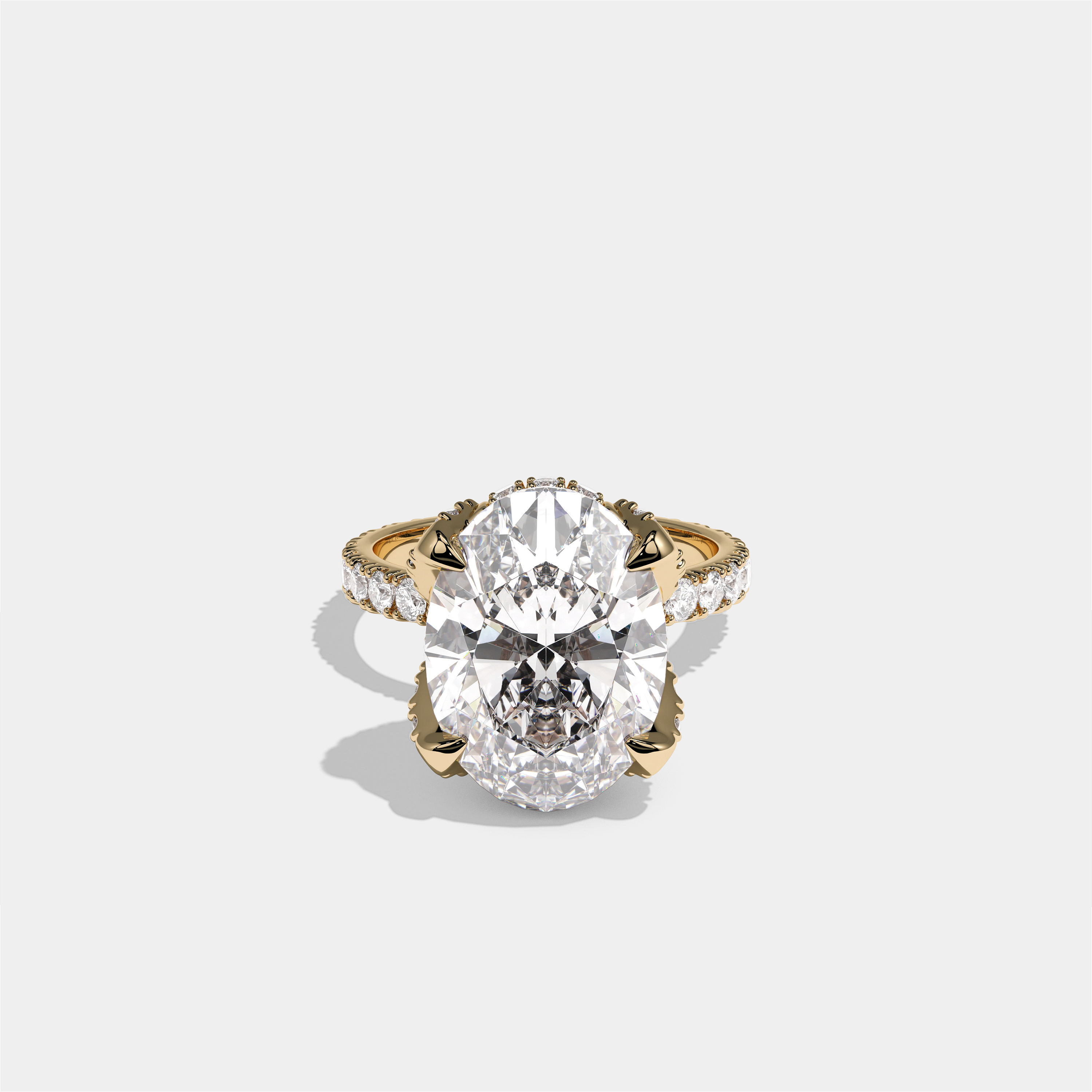 Rebecca Lady Ainsworth Diamond Oval Halo Engagement Ring 18K Yellow Gold 10.00ct