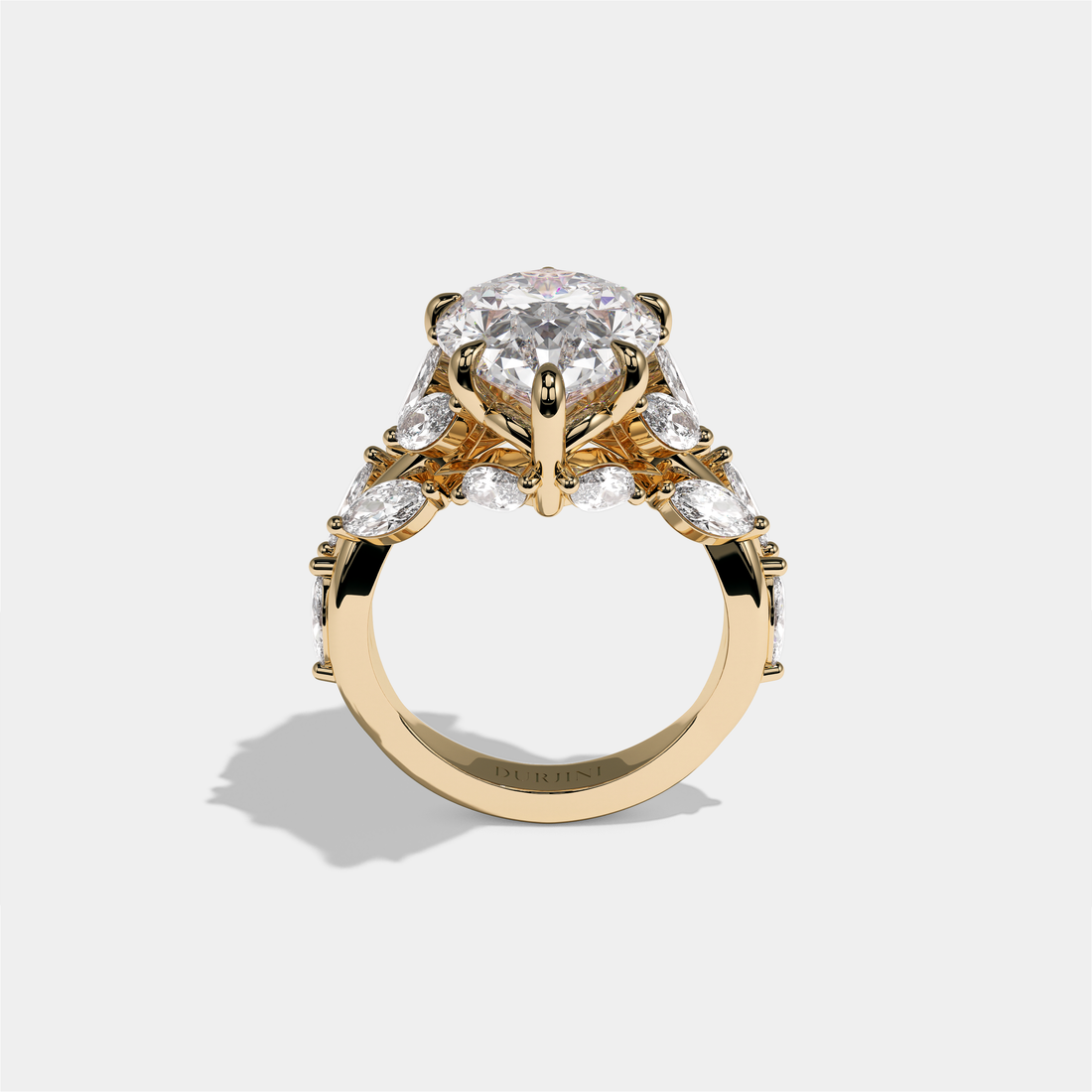 Talia Rosewood Diamond Pear Engagement Ring 18K Yellow Gold 10.00ct