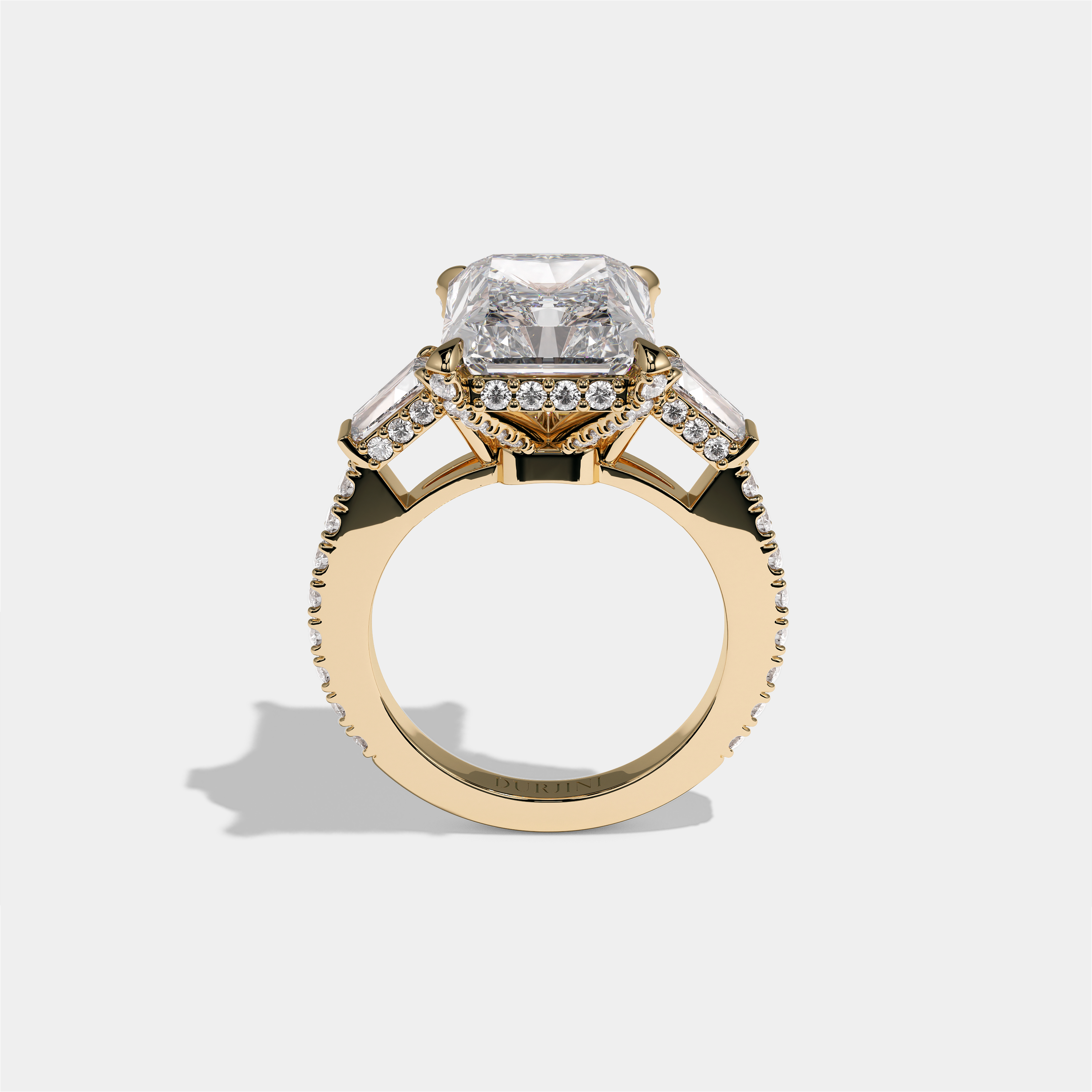 Esther Eclat Kingswood Diamond Radiant Halo Engagement Ring 18K Yellow Gold 11.00ct