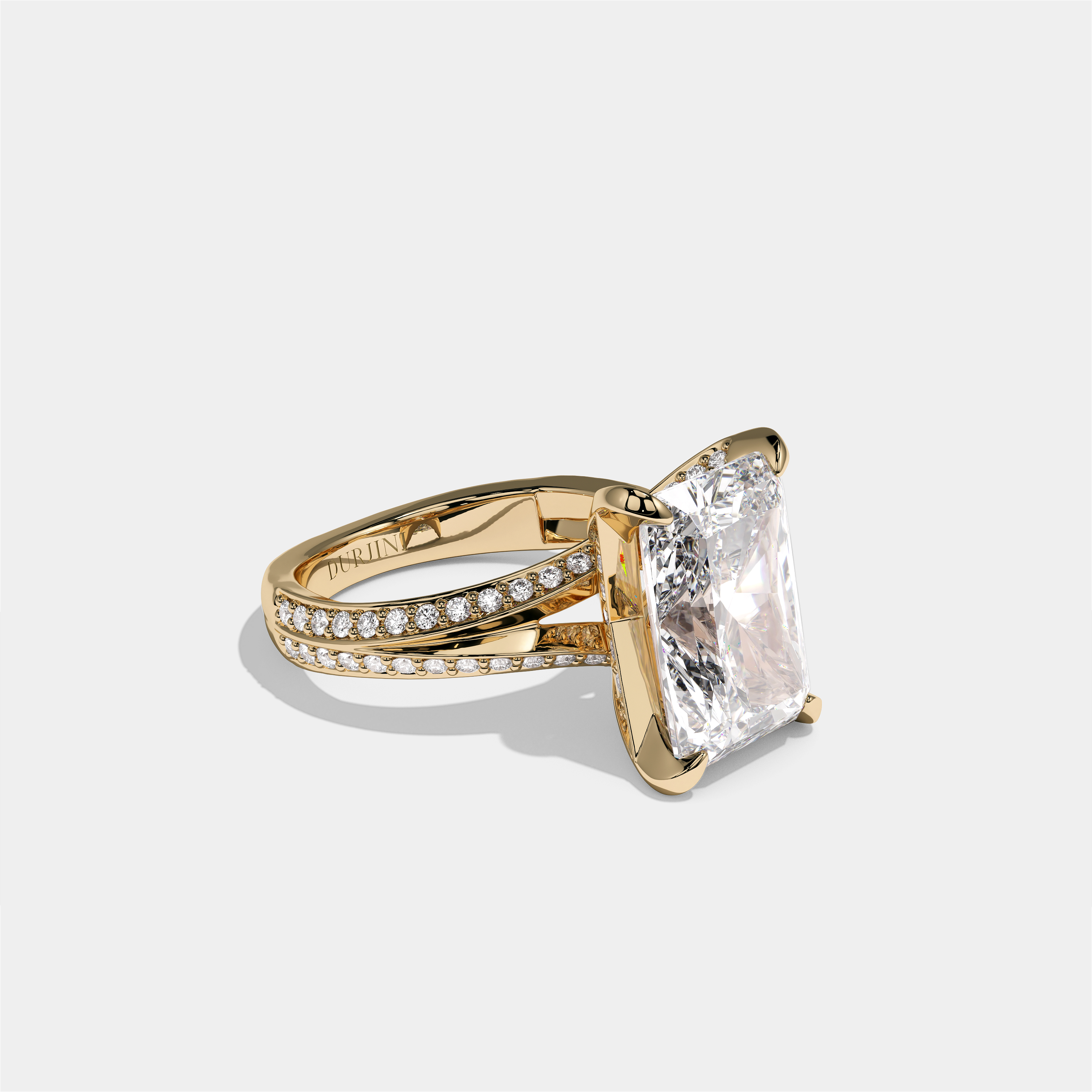 Gila Eclat Highbury Diamond Radiant Halo Engagement Ring 18K Yellow Gold 9.00ct