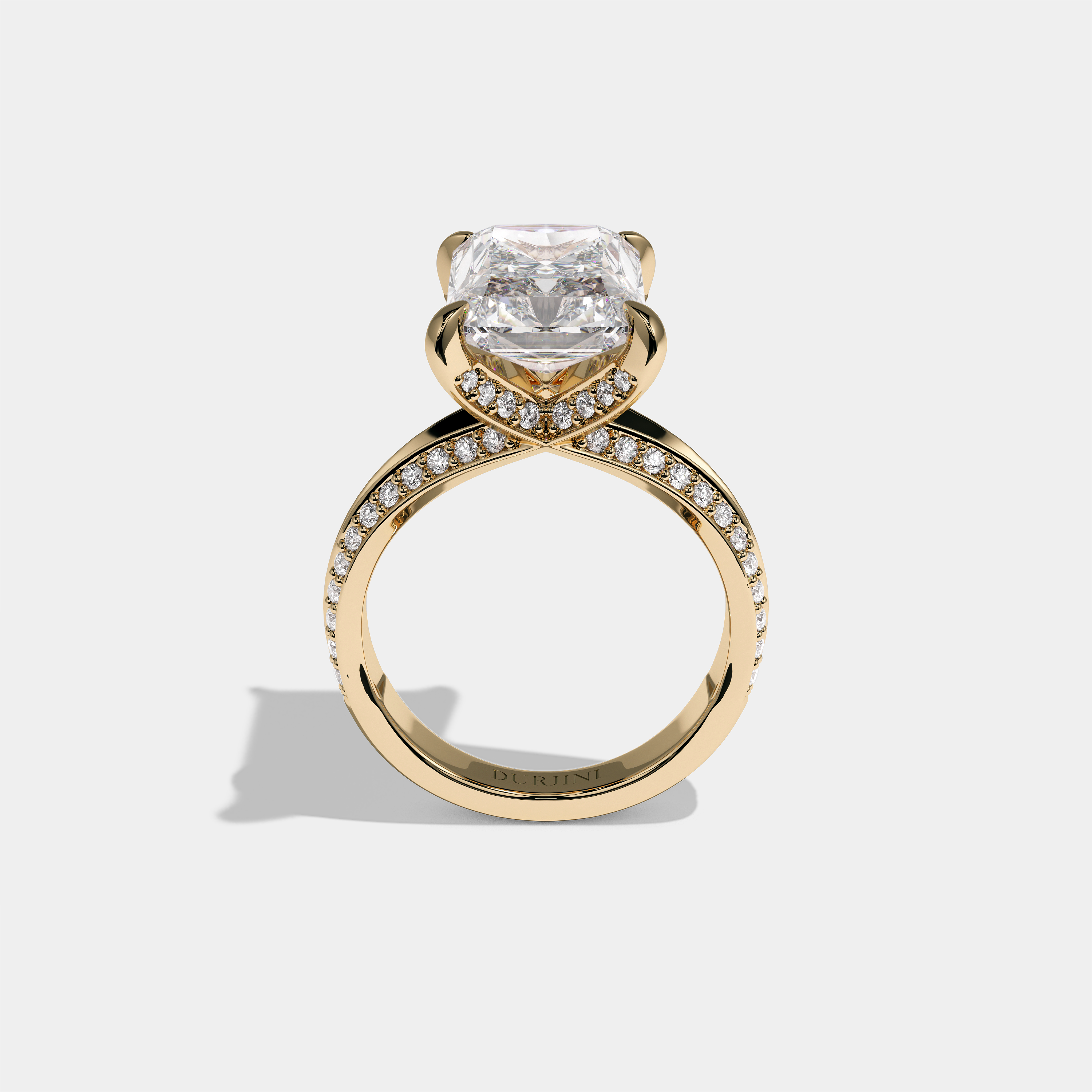 Gila Eclat Highbury Diamond Radiant Halo Engagement Ring 18K Yellow Gold 9.00ct