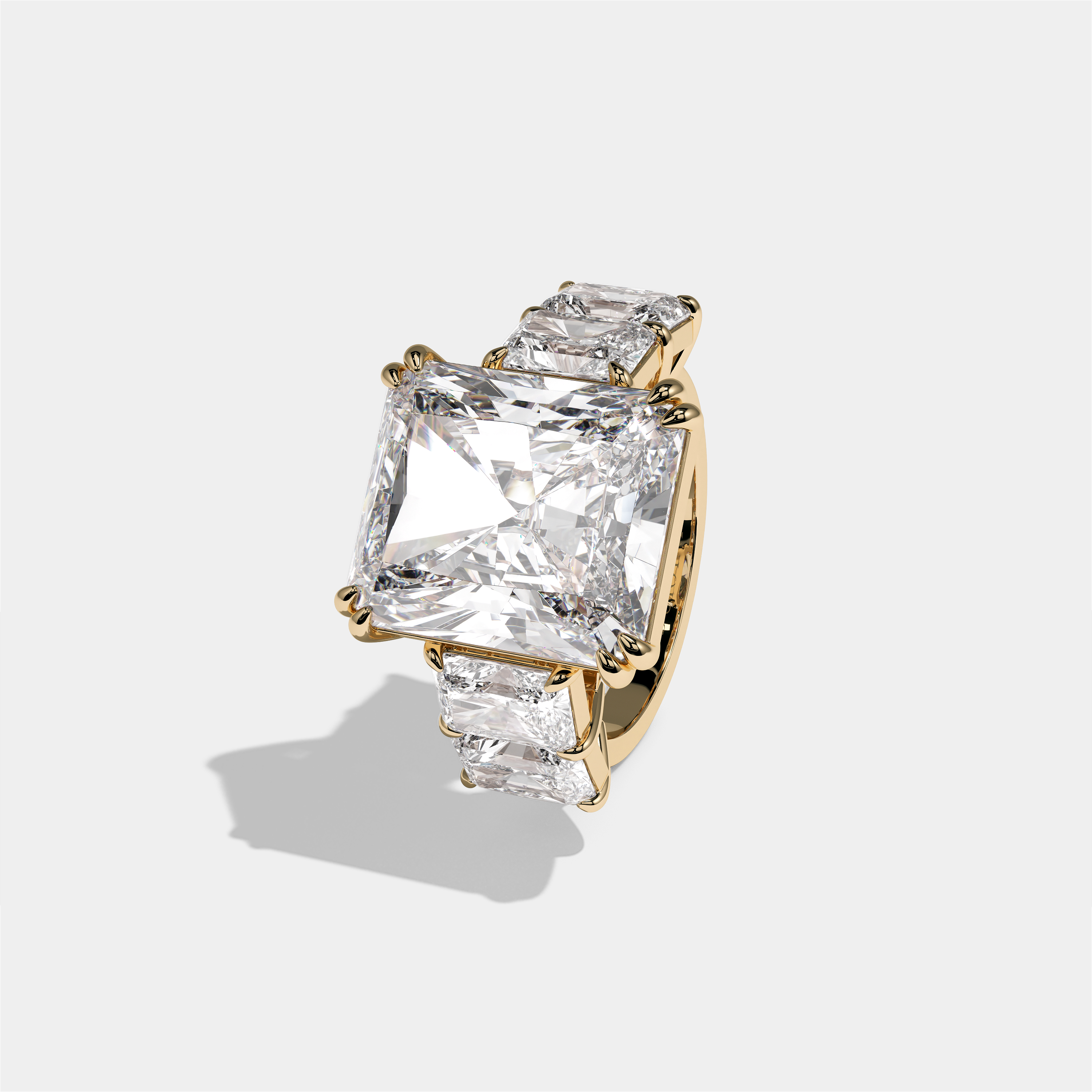 Hila Highgrove Diamond Radiant Halo Engagement Ring 18K Yellow Gold 40.00ct