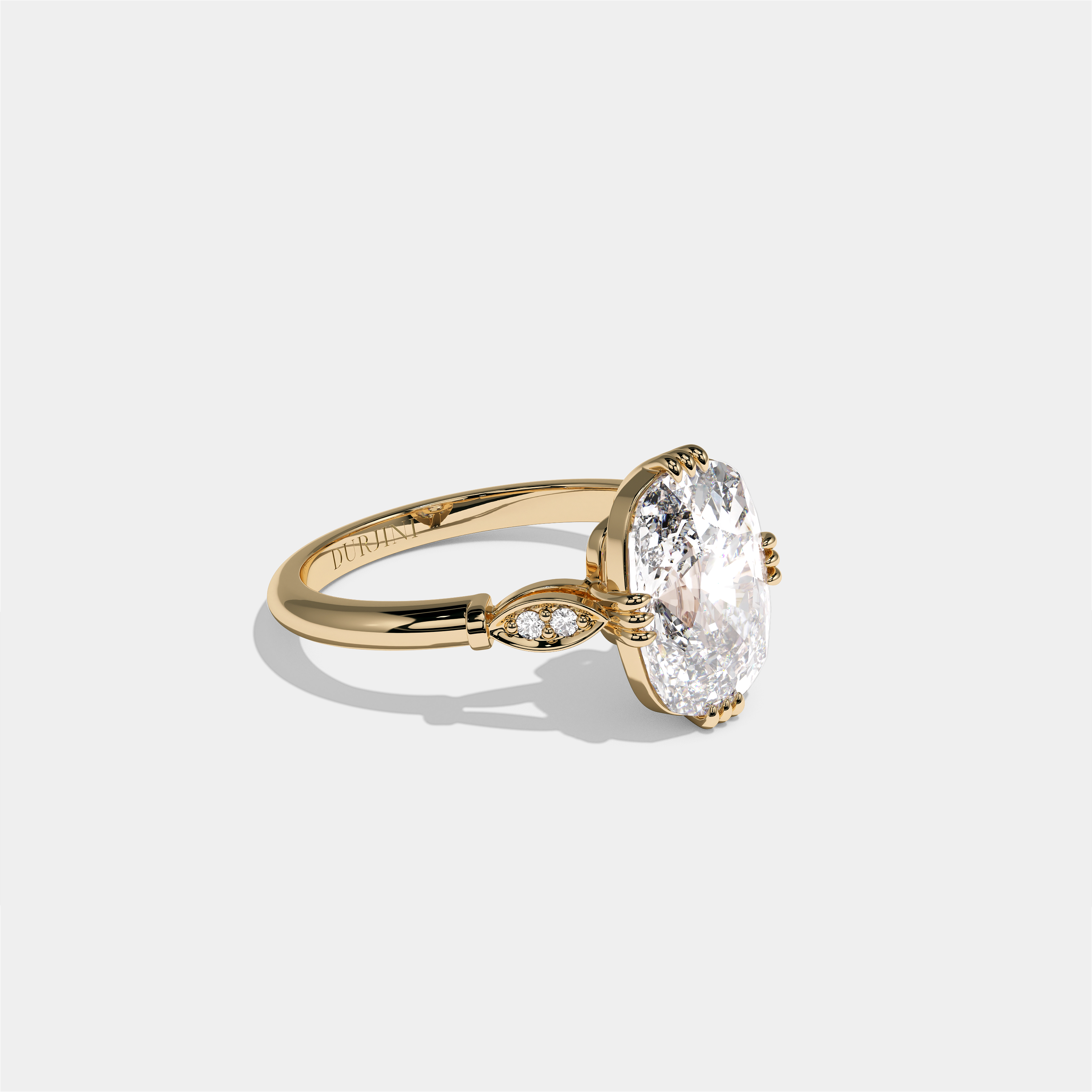 Ayala Kingsmere Diamond Cushion Halo Engagement Ring 18K Yellow Gold 5.00ct