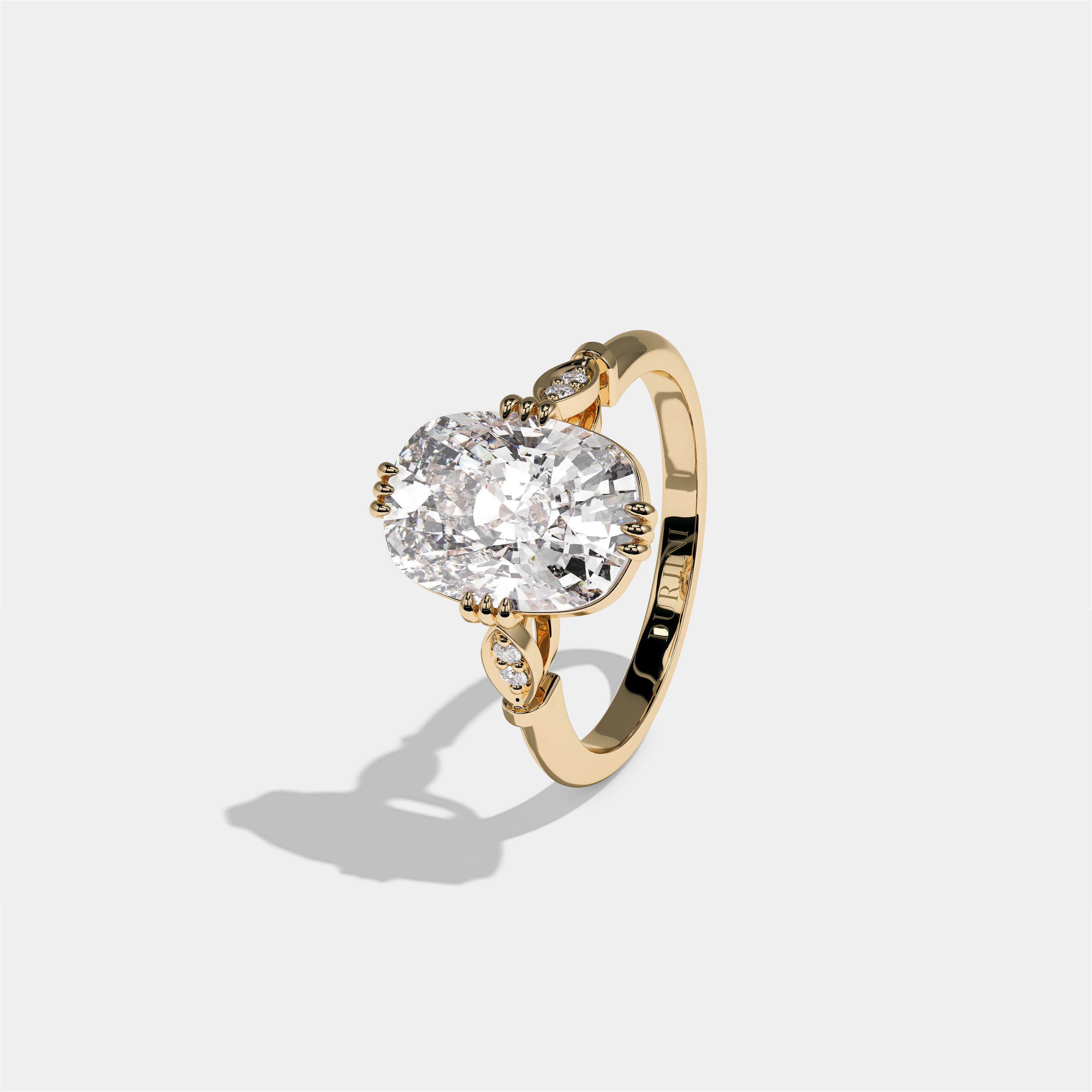 Ayala Kingsmere Diamond Cushion Halo Engagement Ring 18K Yellow Gold 5.00ct