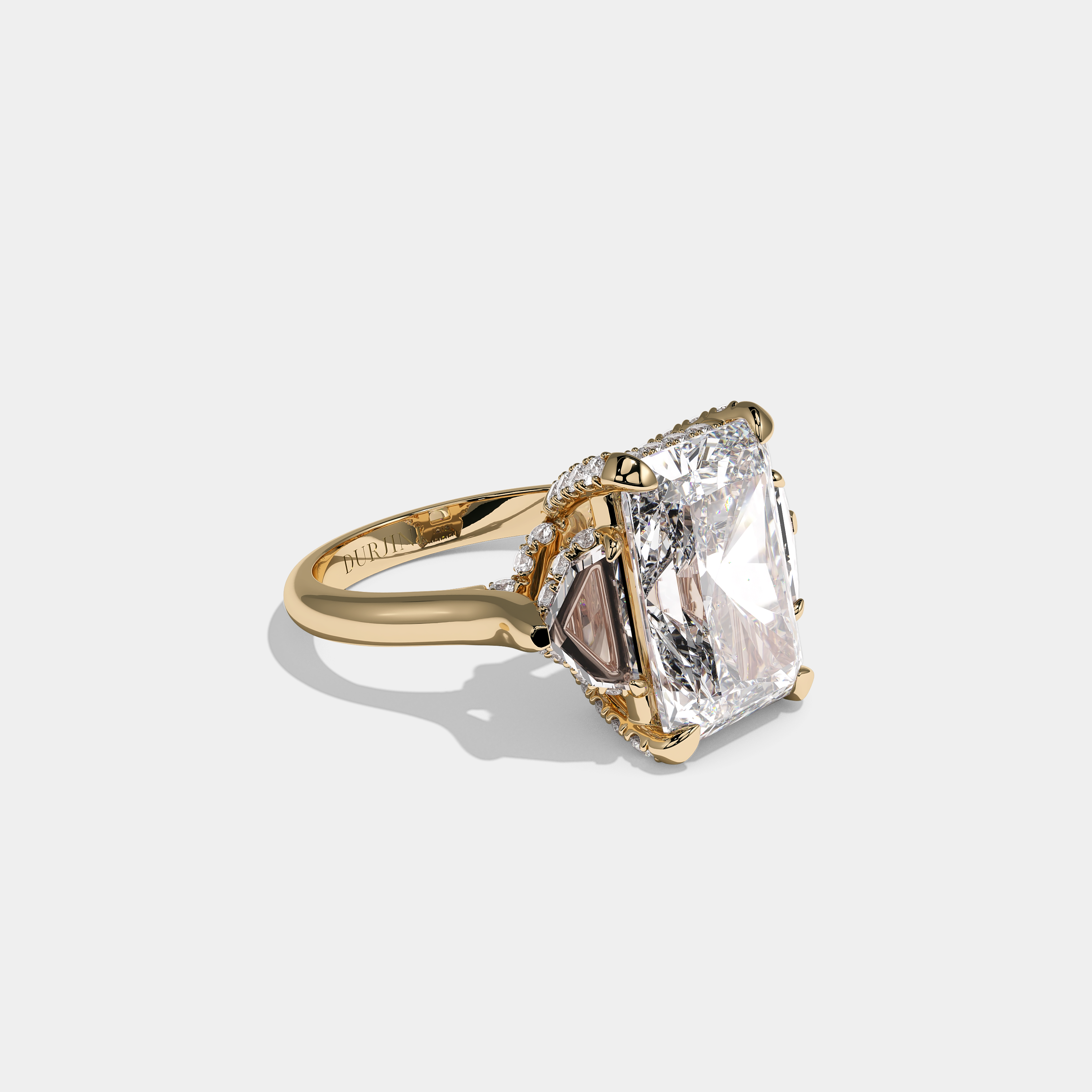 Nora Ashbourne Diamond Radiant Halo Engagement Ring 18K Yellow Gold 12.00ct