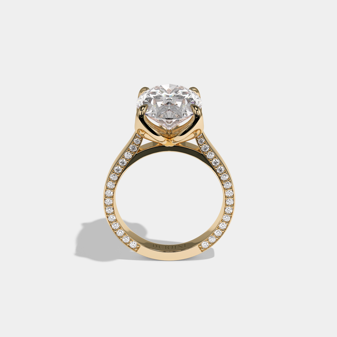 Shira Ravenscourt Diamond Oval Halo Engagement Ring 18K Yellow Gold 11.00ct