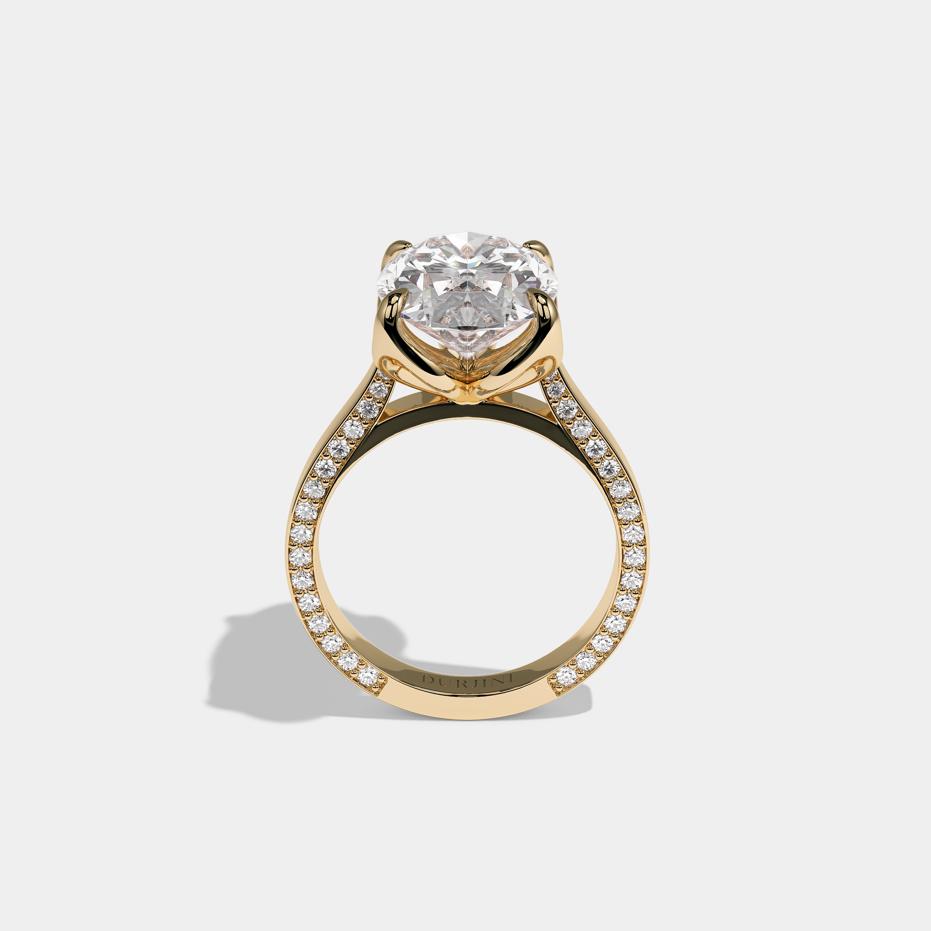 Shira Ravenscourt Diamond Oval Halo Engagement Ring 18K Yellow Gold 11.00ct