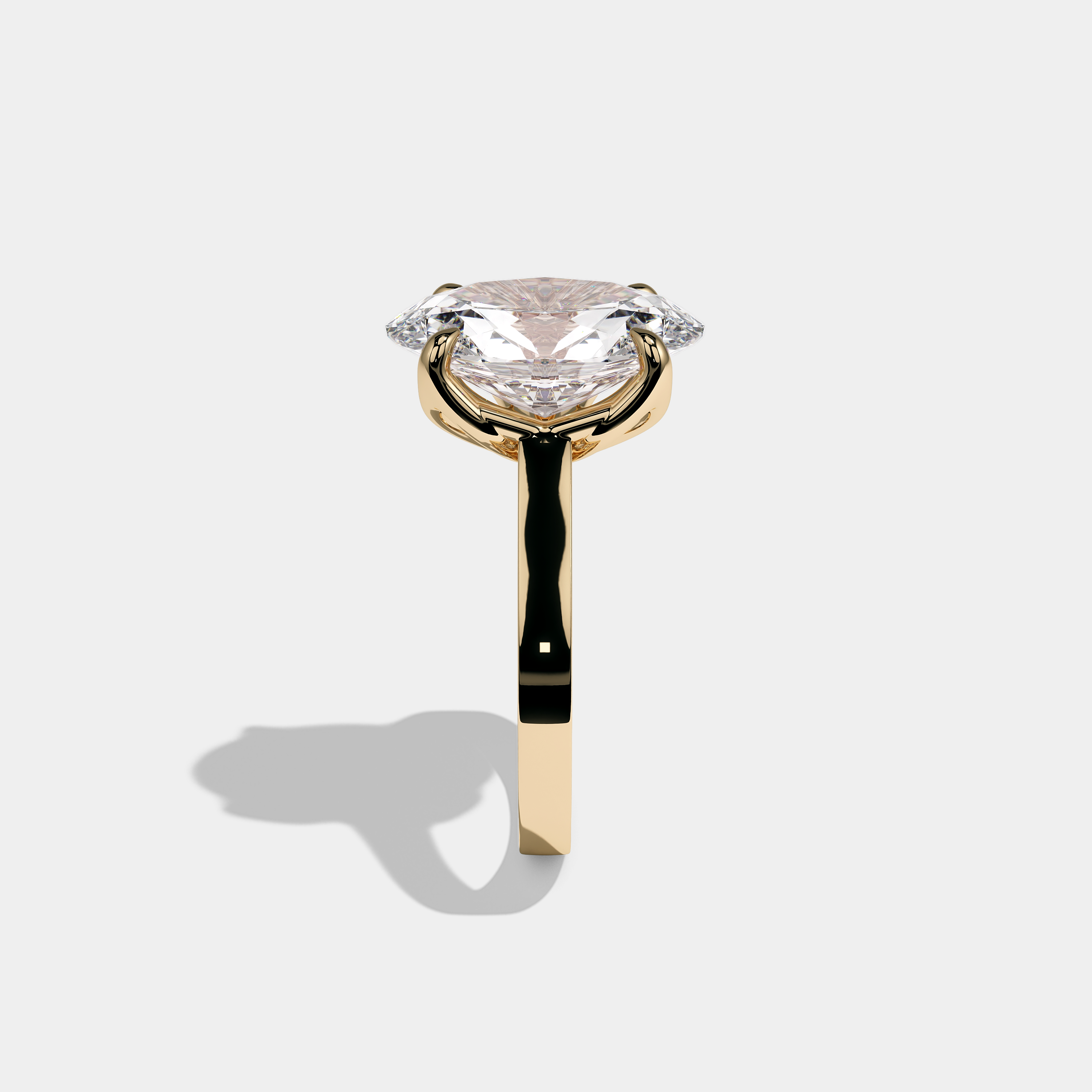 Shira Ravenscourt Diamond Oval Halo Engagement Ring 18K Yellow Gold 11.00ct