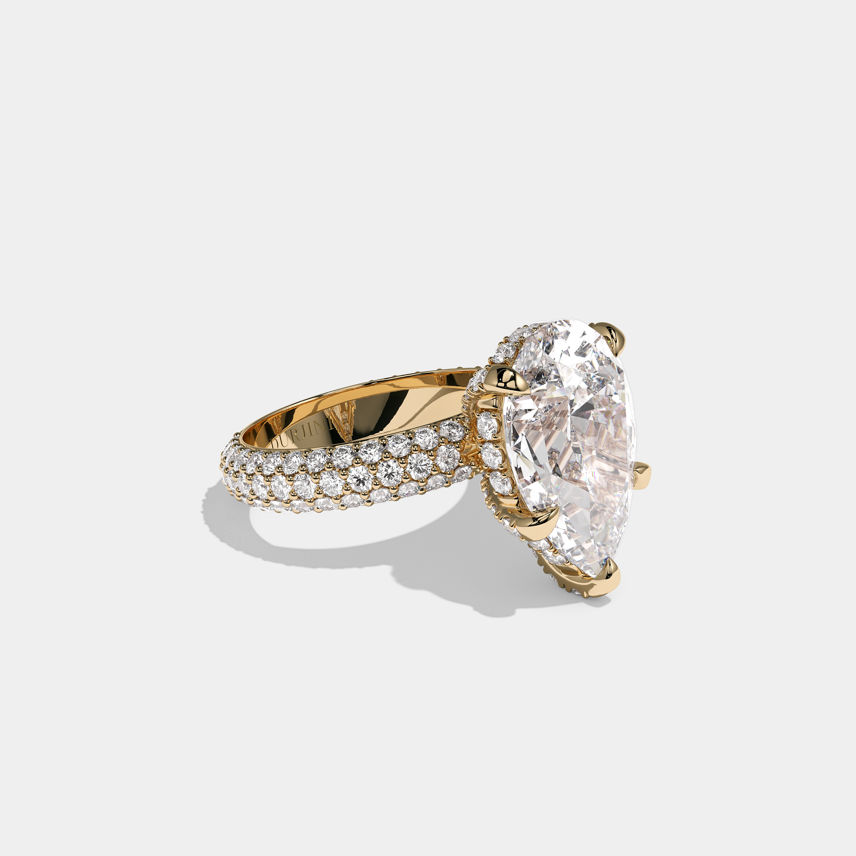Shira Fairmont Diamond Pear Halo Engagement Ring 18K Yellow Gold 12.00ct