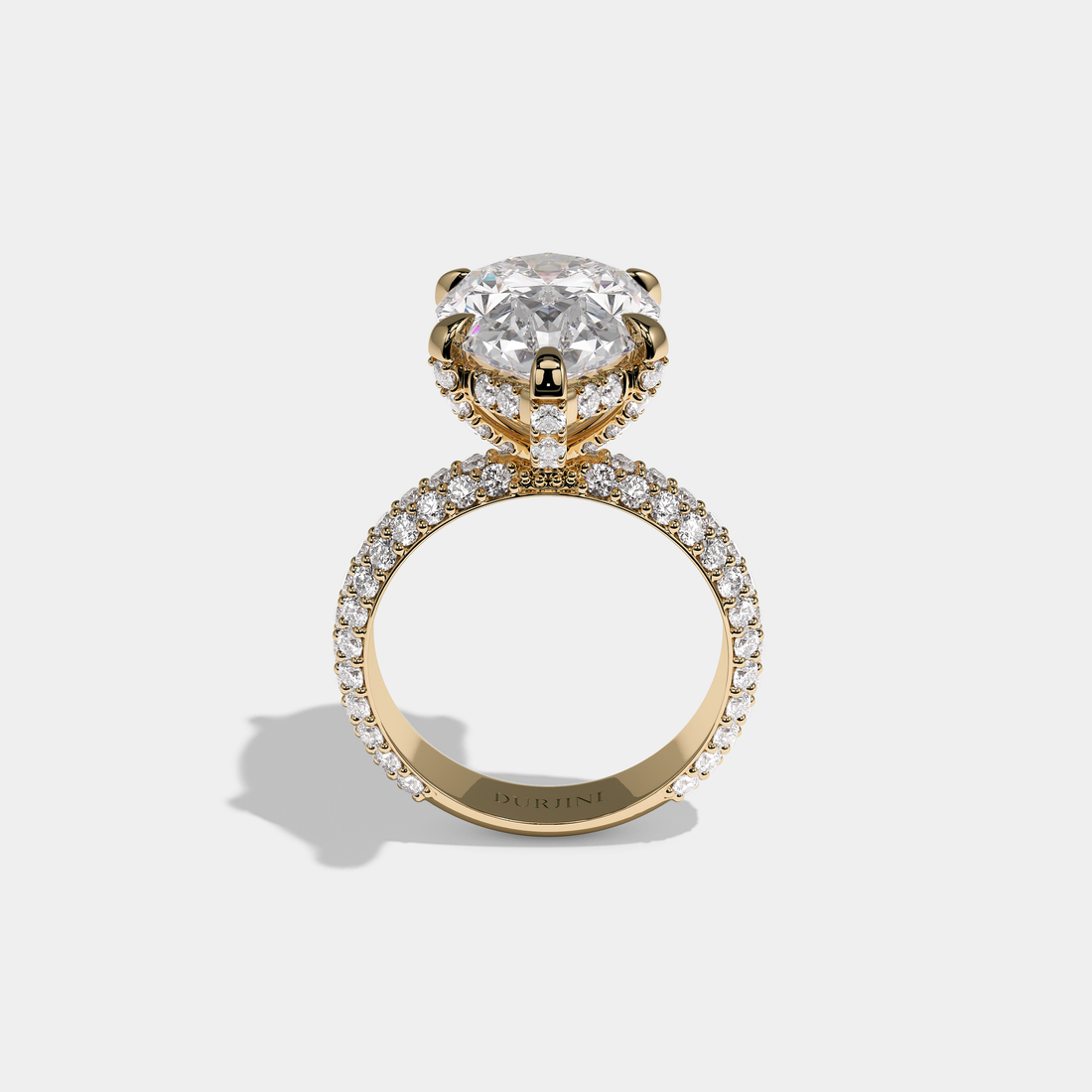 Shira Fairmont Diamond Pear Halo Engagement Ring 18K Yellow Gold 12.00ct