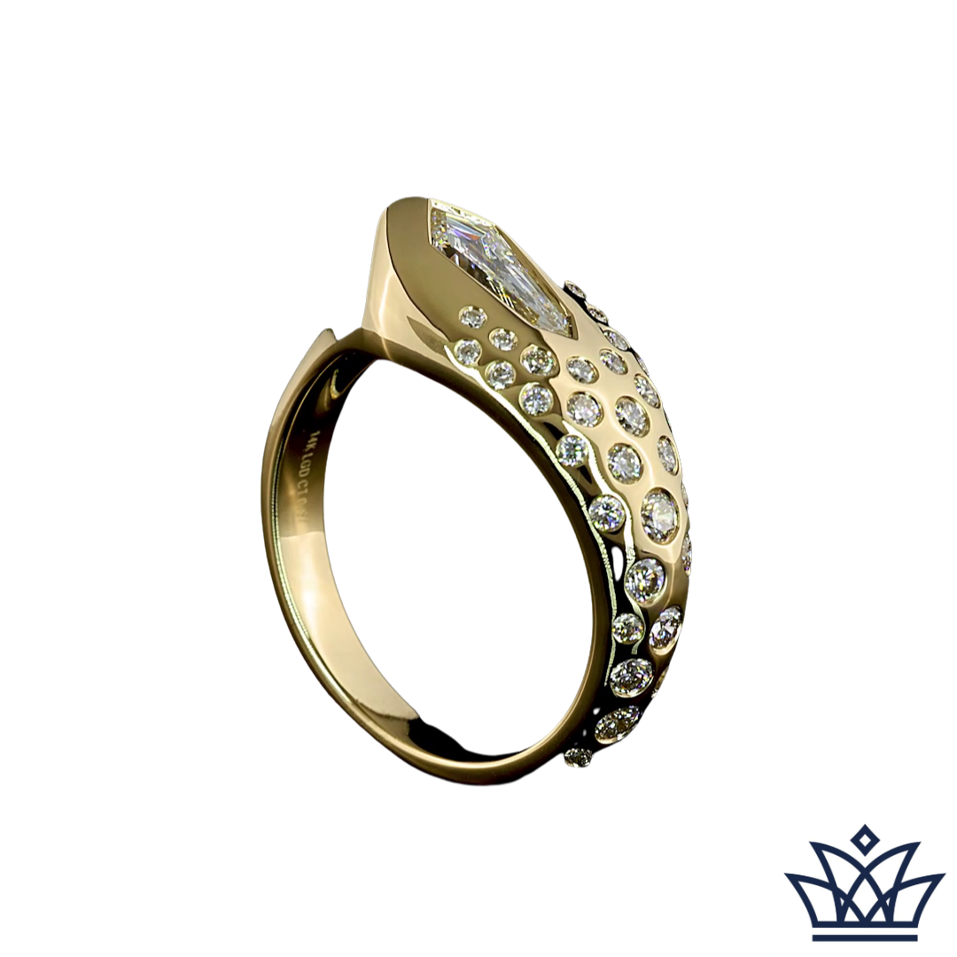 0.98 Cts 14K YELLOW GOLD MIX Shape Special Ring