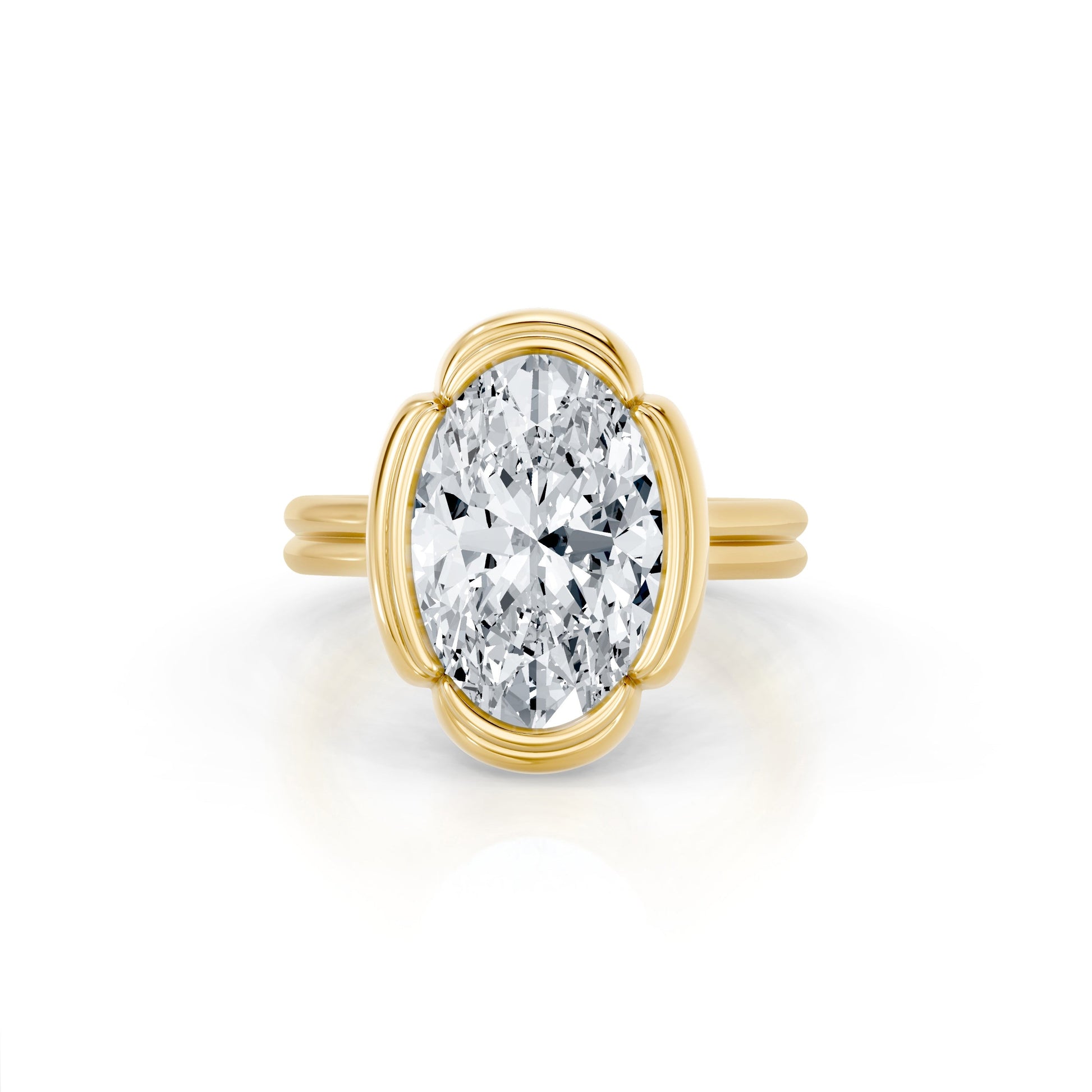 Precious Metal:18k Yellow Gold;Cut Shape:Oval