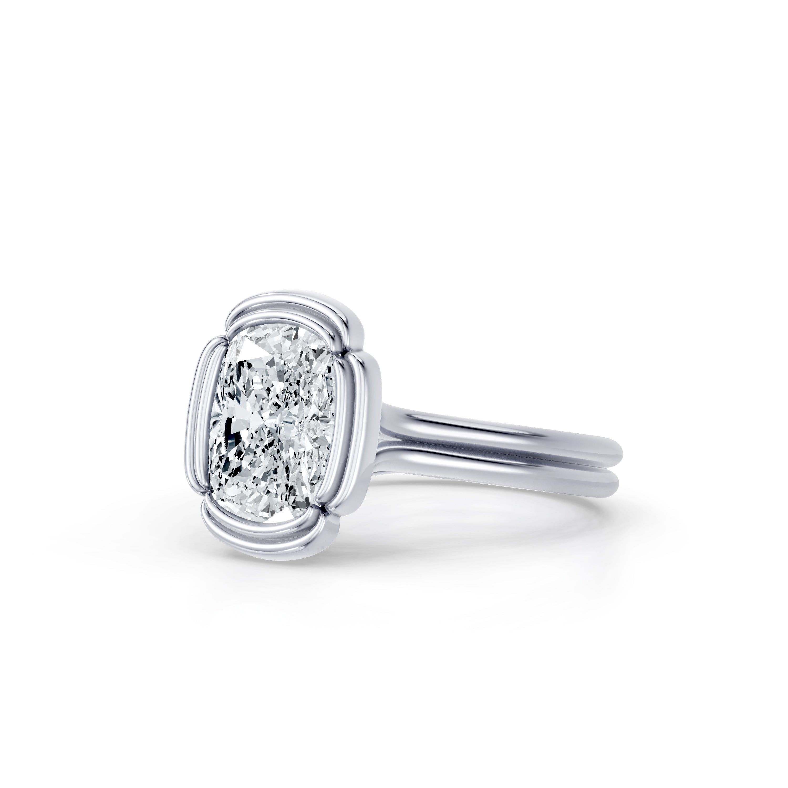 Dorée Elongated Cushion Solitaire Lab Diamond Engagement Ring