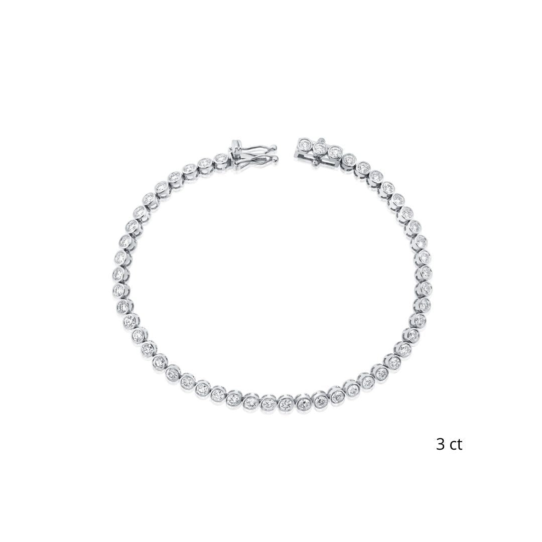 Bezel Set d Tennis Bracelet