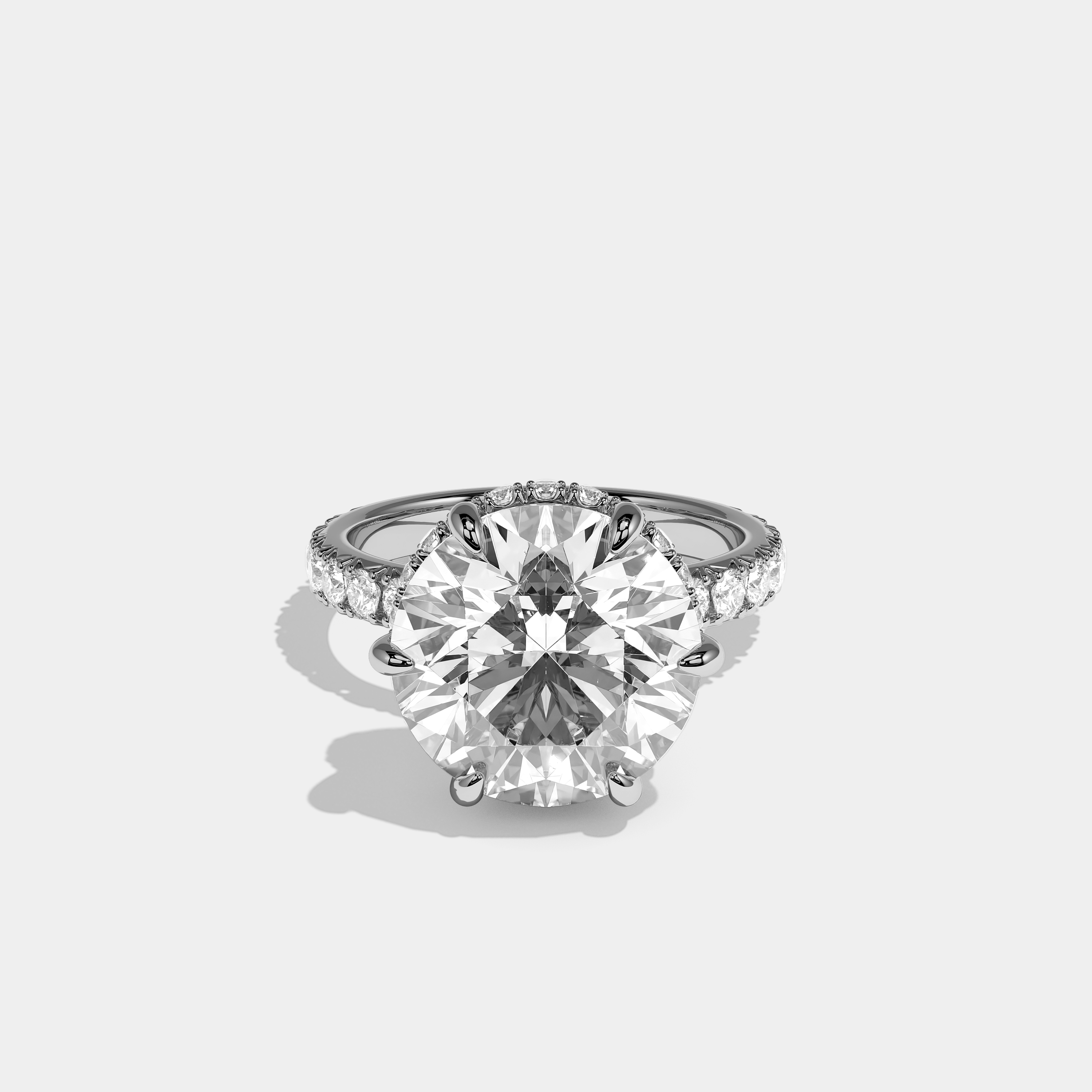 Corvane Éclat Diamond Round Brilliant Halo Engagement Ring 18K White Gold 9.00ct