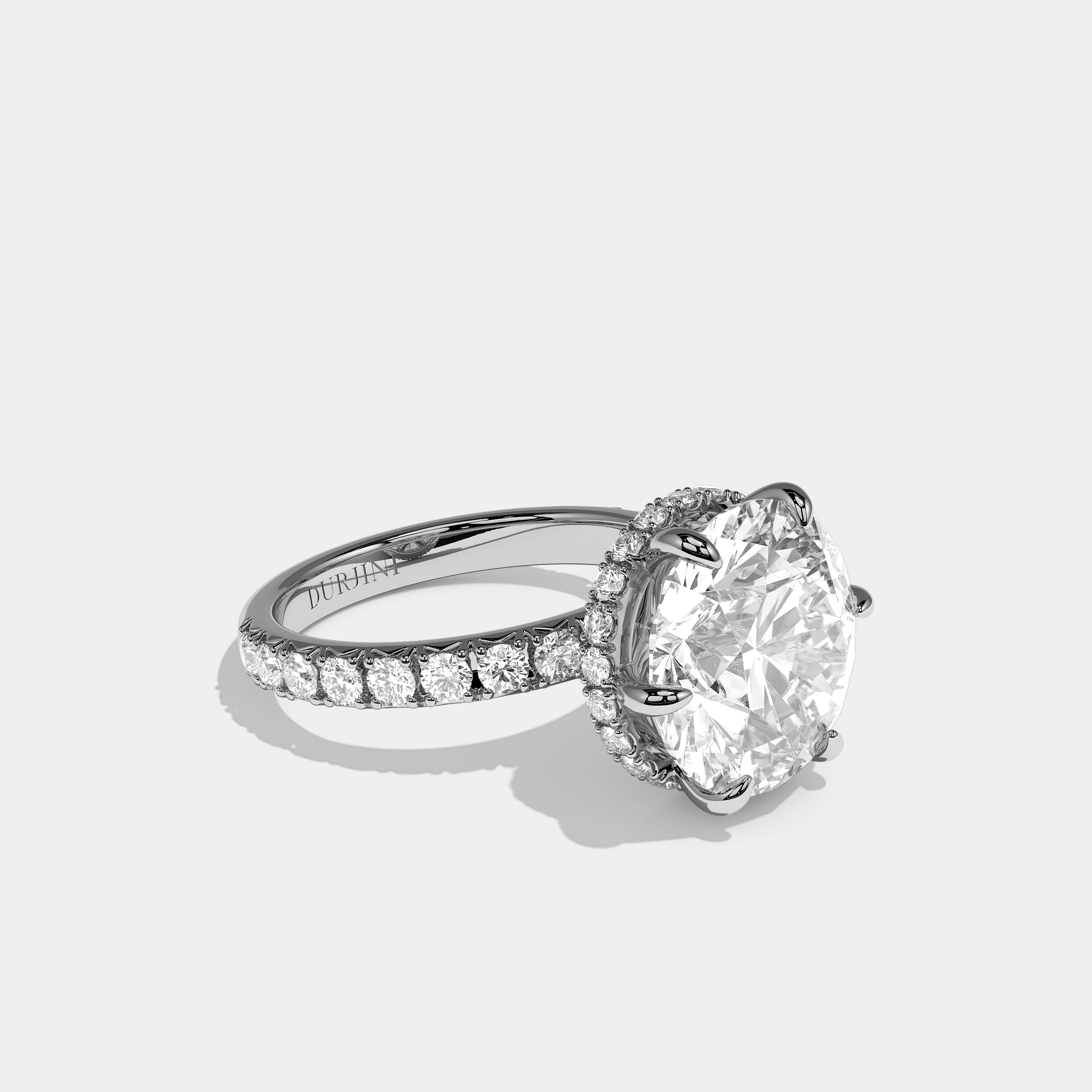 Corvane Éclat Diamond Round Brilliant Halo Engagement Ring 18K White Gold 9.00ct