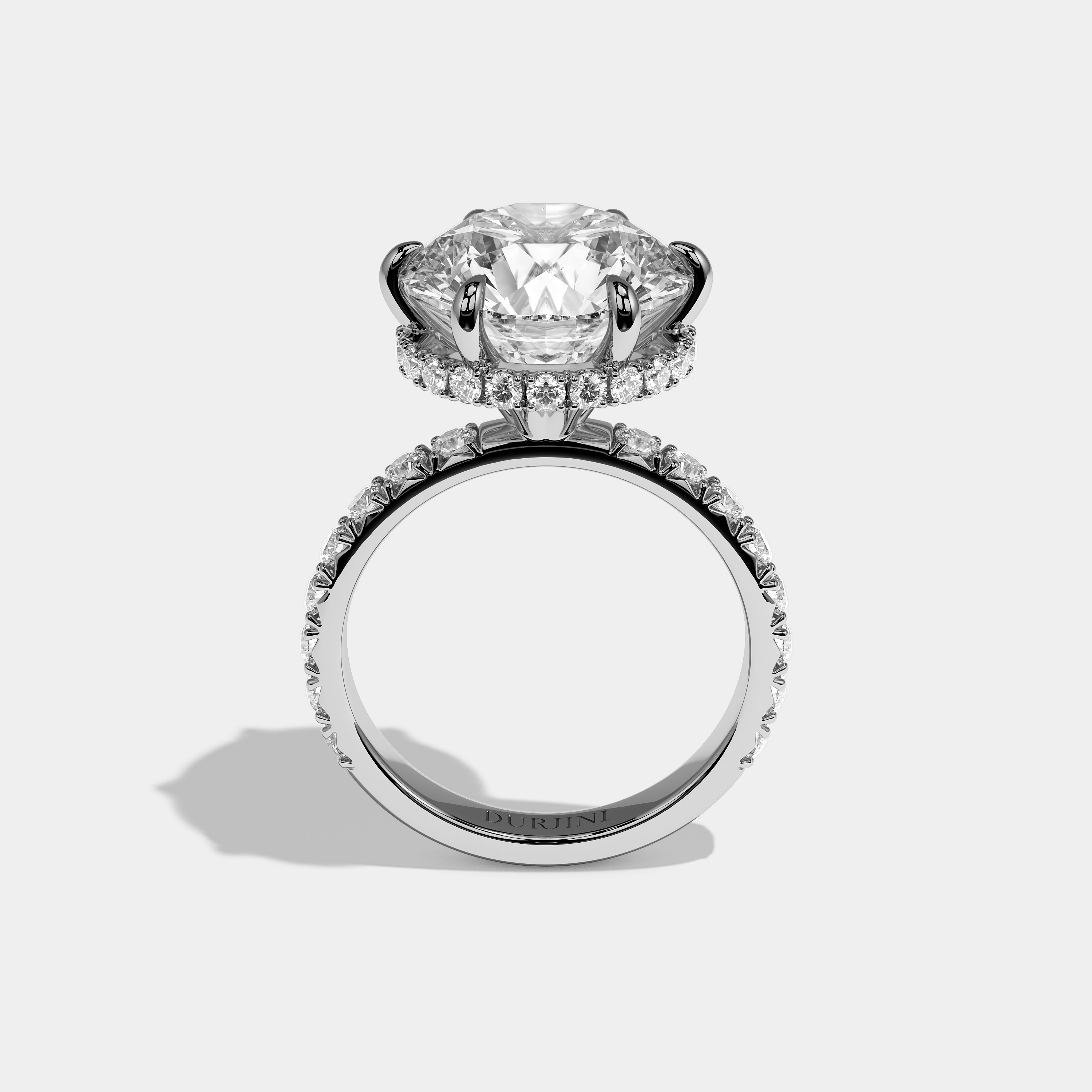 Corvane Éclat Diamond Round Brilliant Halo Engagement Ring 18K White Gold 9.00ct