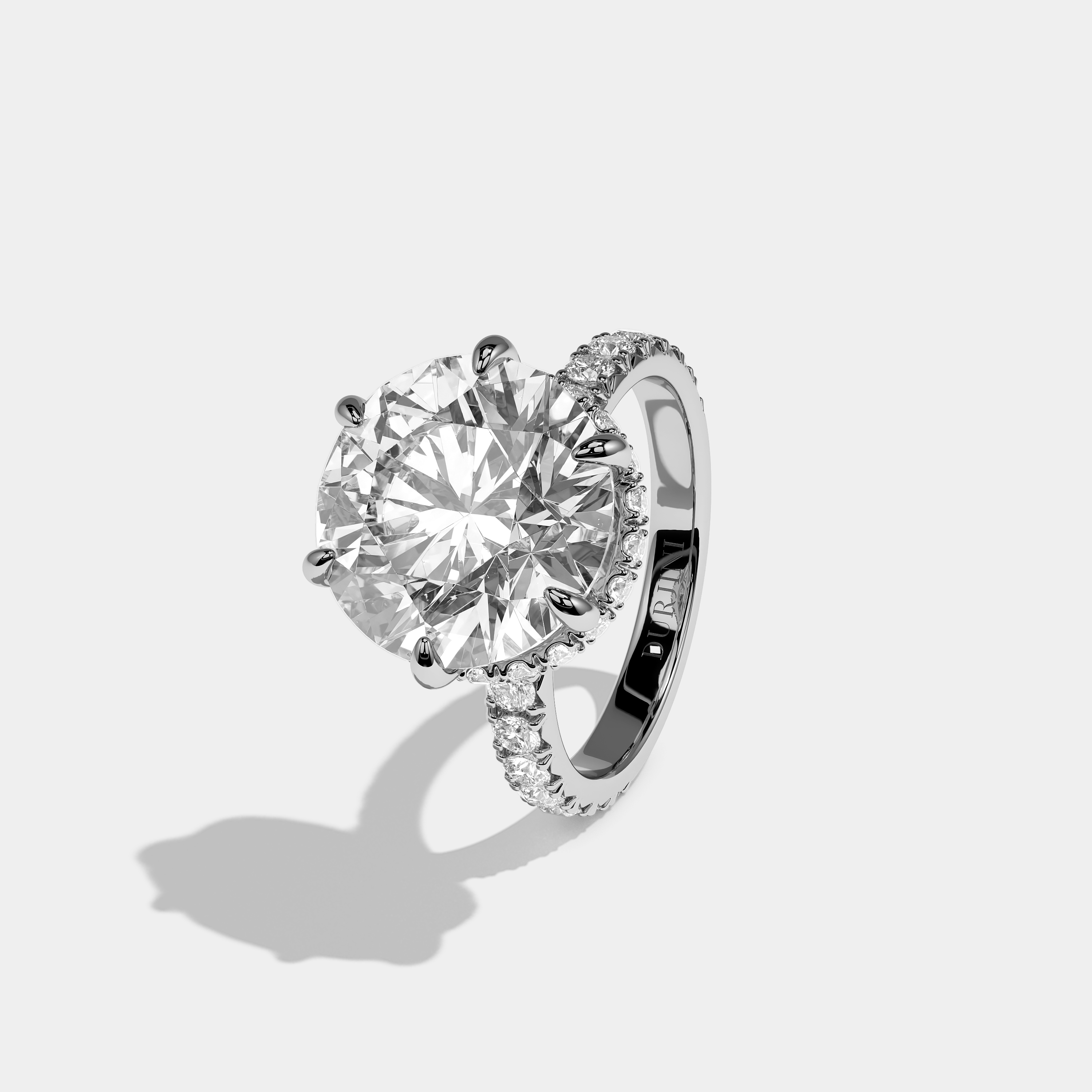 Corvane Éclat Diamond Round Brilliant Halo Engagement Ring 18K White Gold 9.00ct