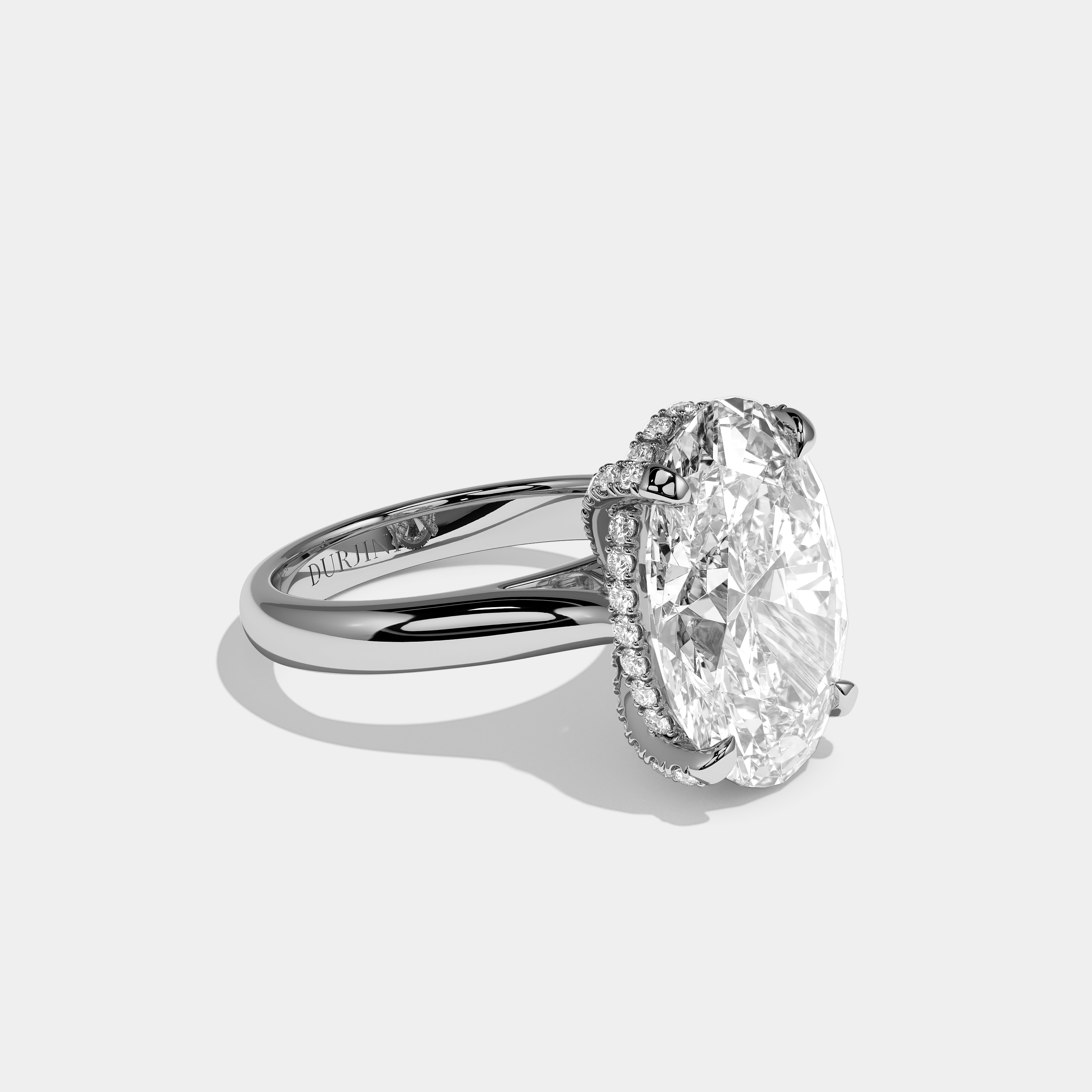 Lysandre Élan Diamond Oval Halo Engagement Ring 18K White Gold 8.50ct