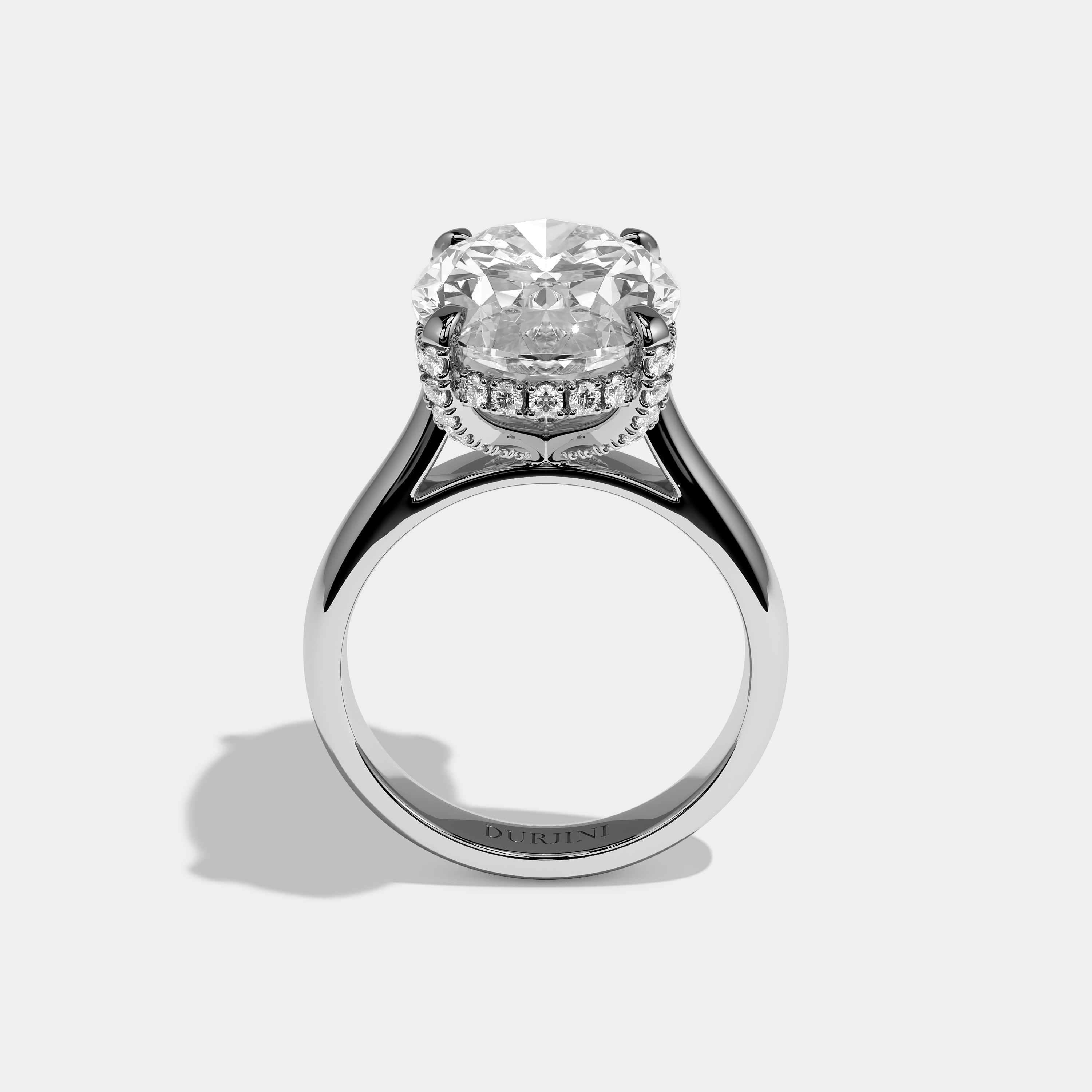 Lysandre Élan Diamond Oval Halo Engagement Ring 18K White Gold 8.50ct