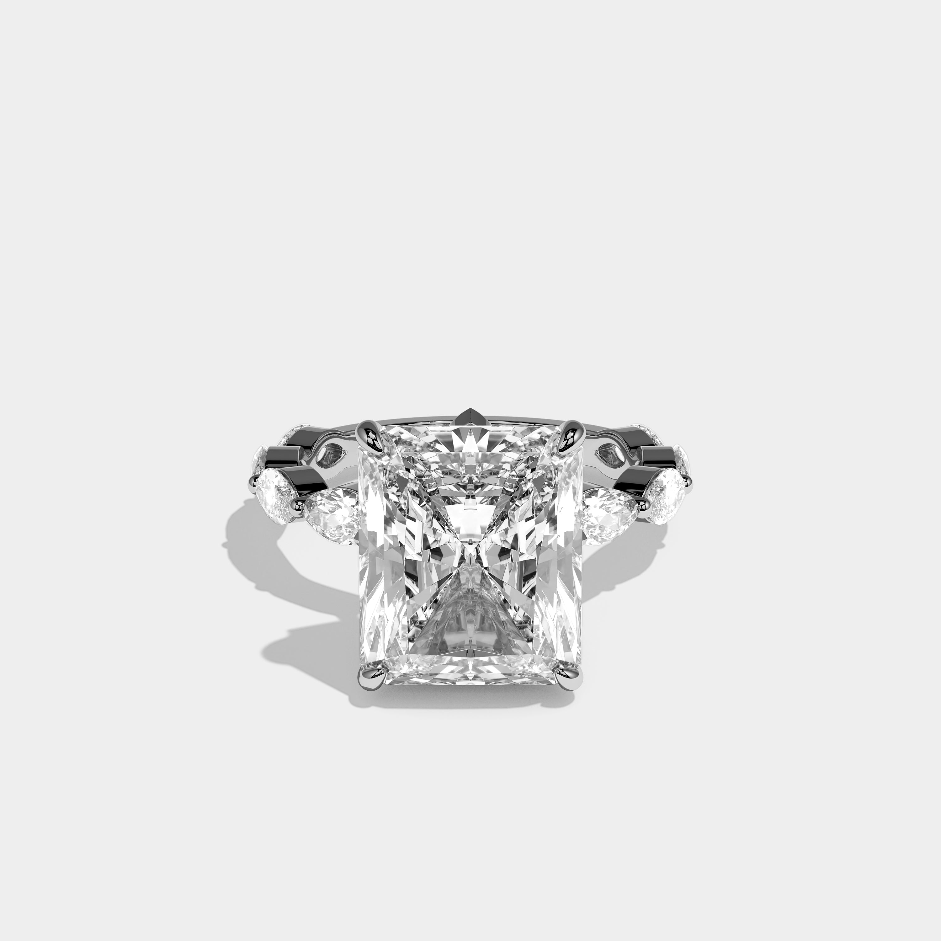 Caelmont Éclat Diamond Radiant Engagement Ring 18K White Gold 10.00ct